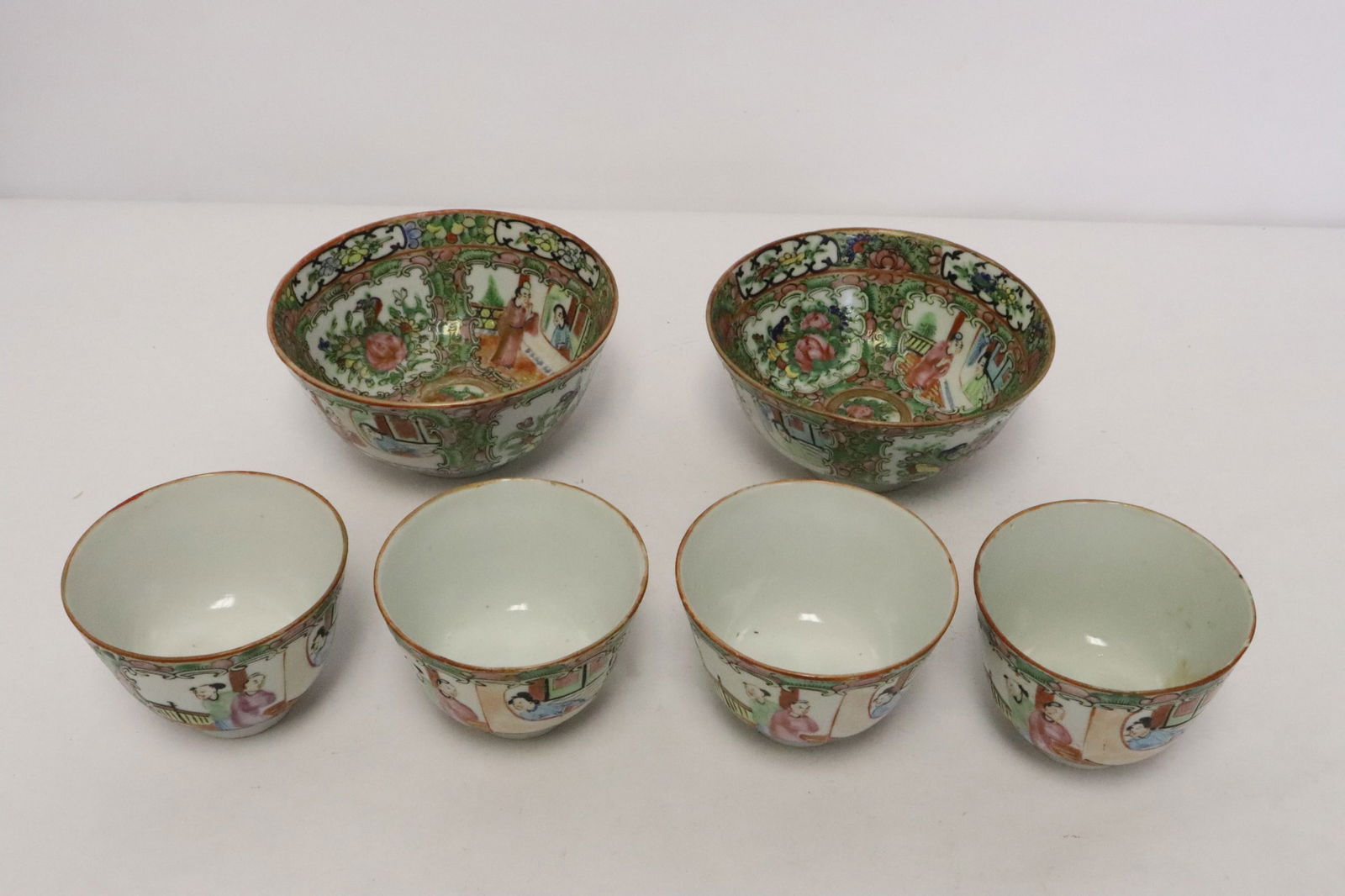 8 Chinese antique rose canton porcelain pieces (1 of 9)