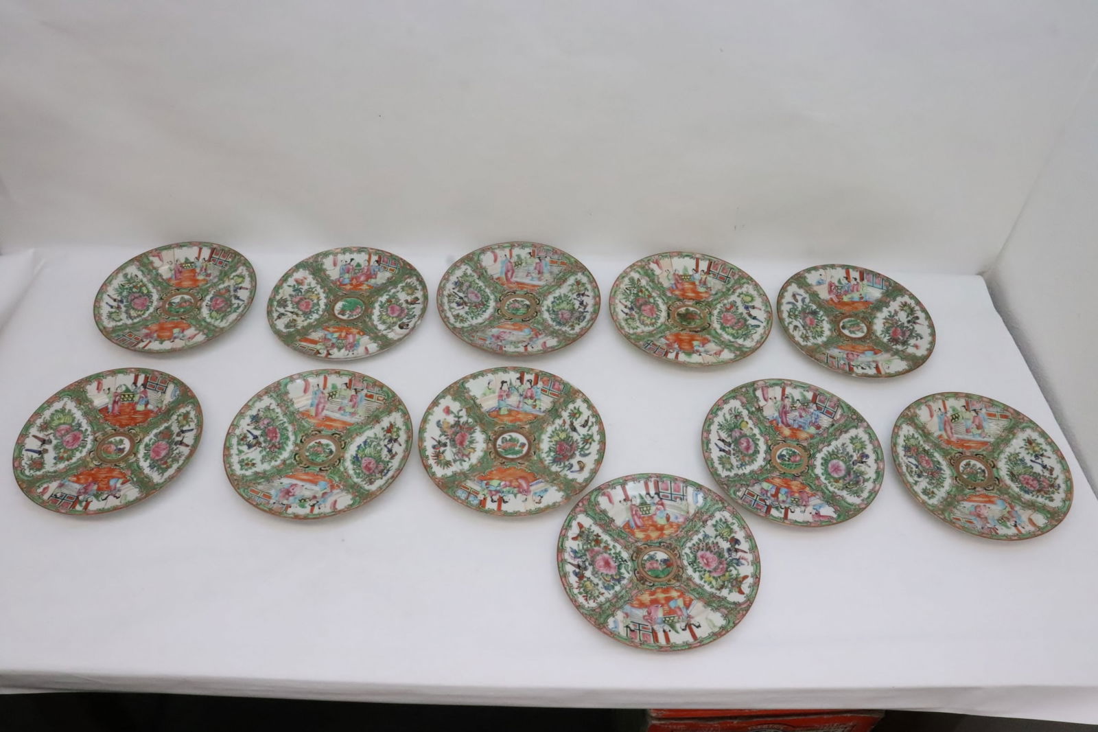 11 large Chinese 19th century rose canton plates (1 of 10)