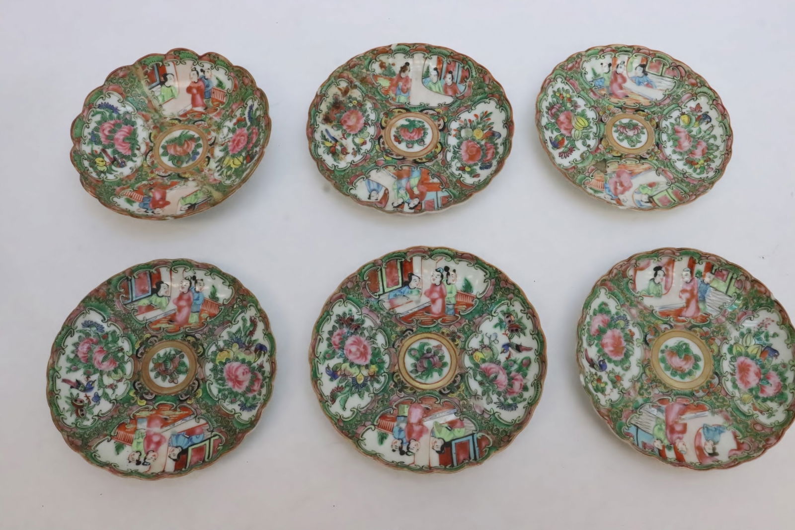 6 Chinese 19th century rose canton small plates (1 of 11)