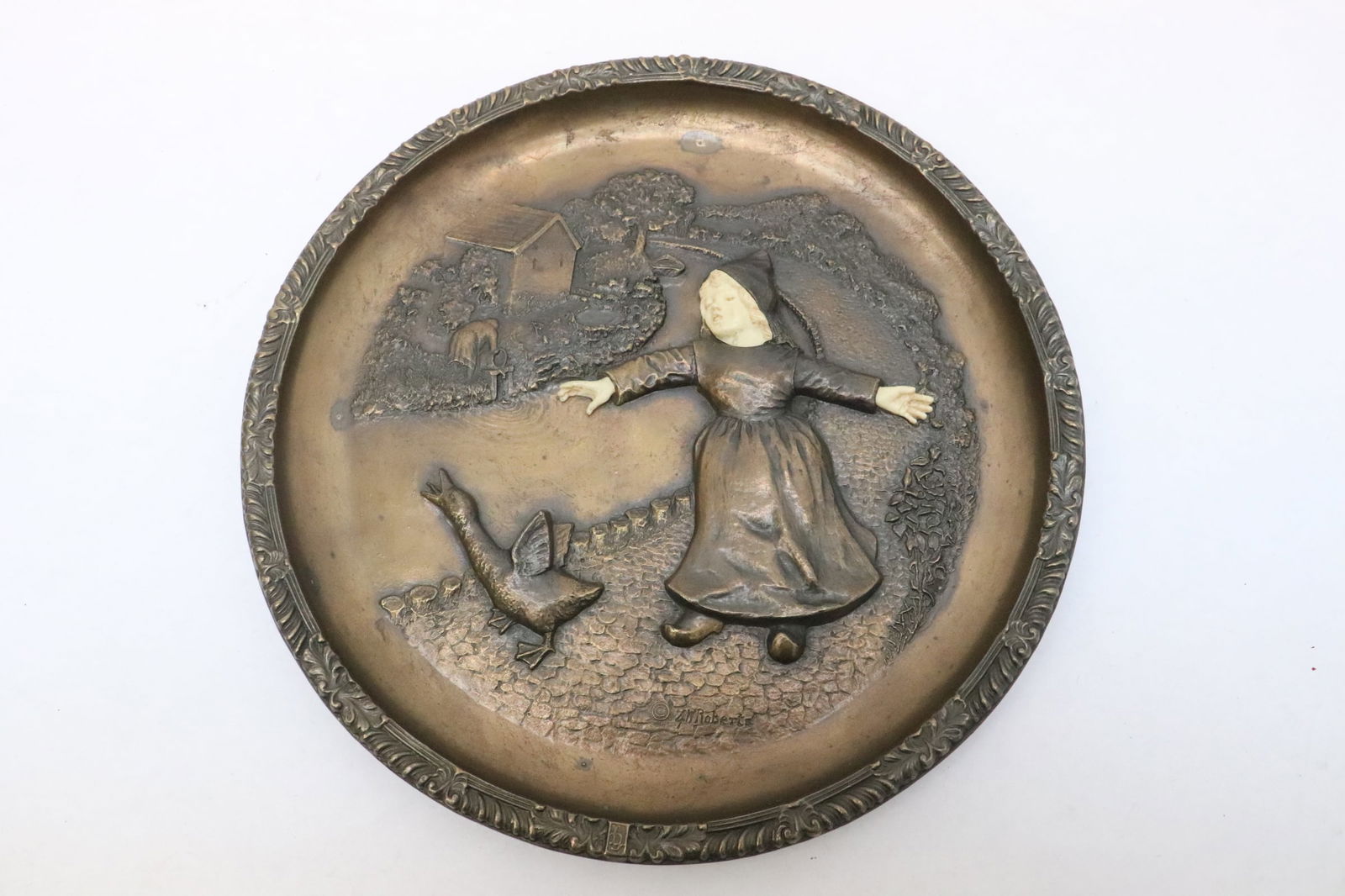 European antique bronze plaque (1 of 7)