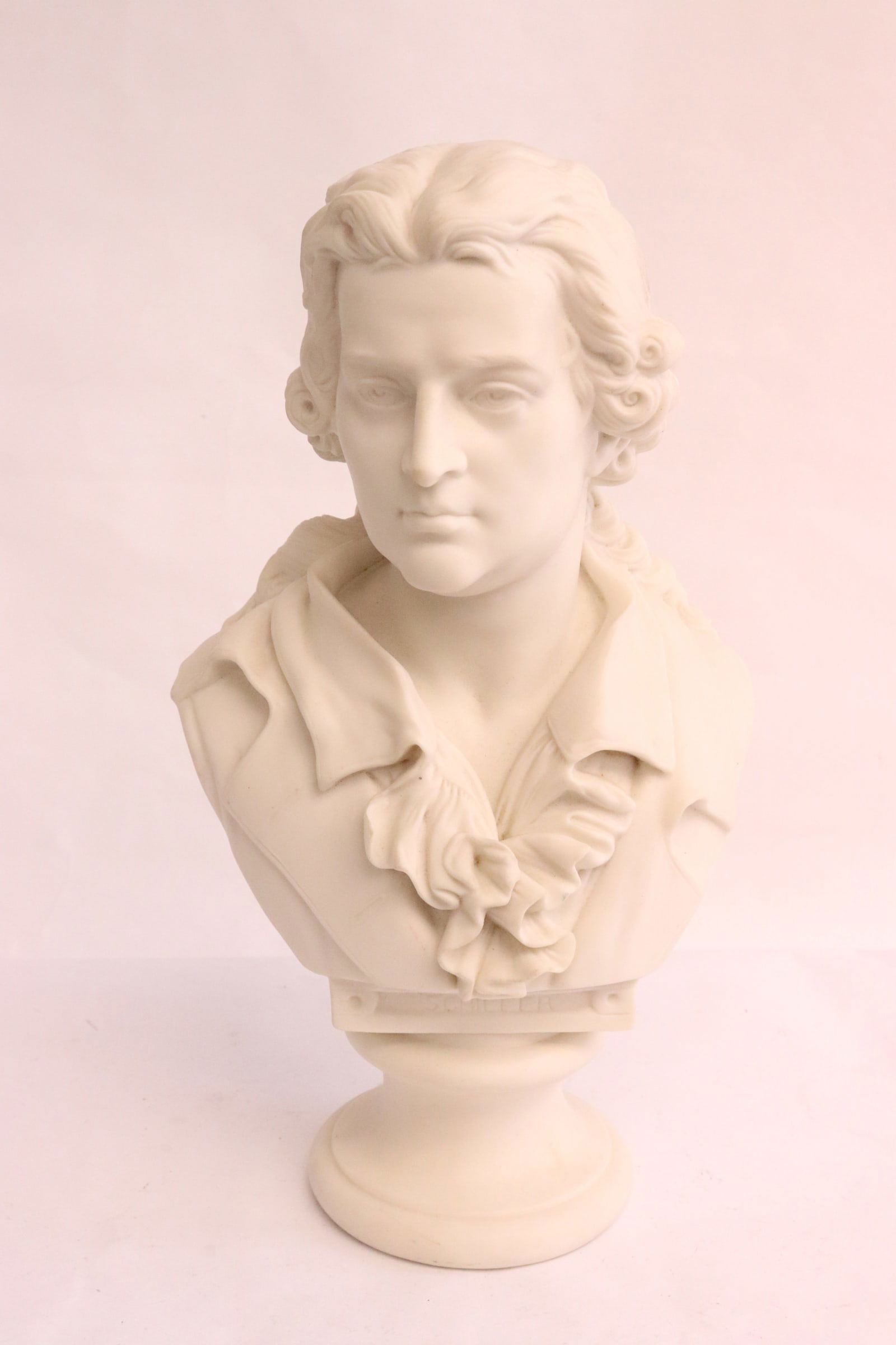 Bisque sculpture of gentleman's bust: Bisque sculpture of gentleman's bust, 11"H