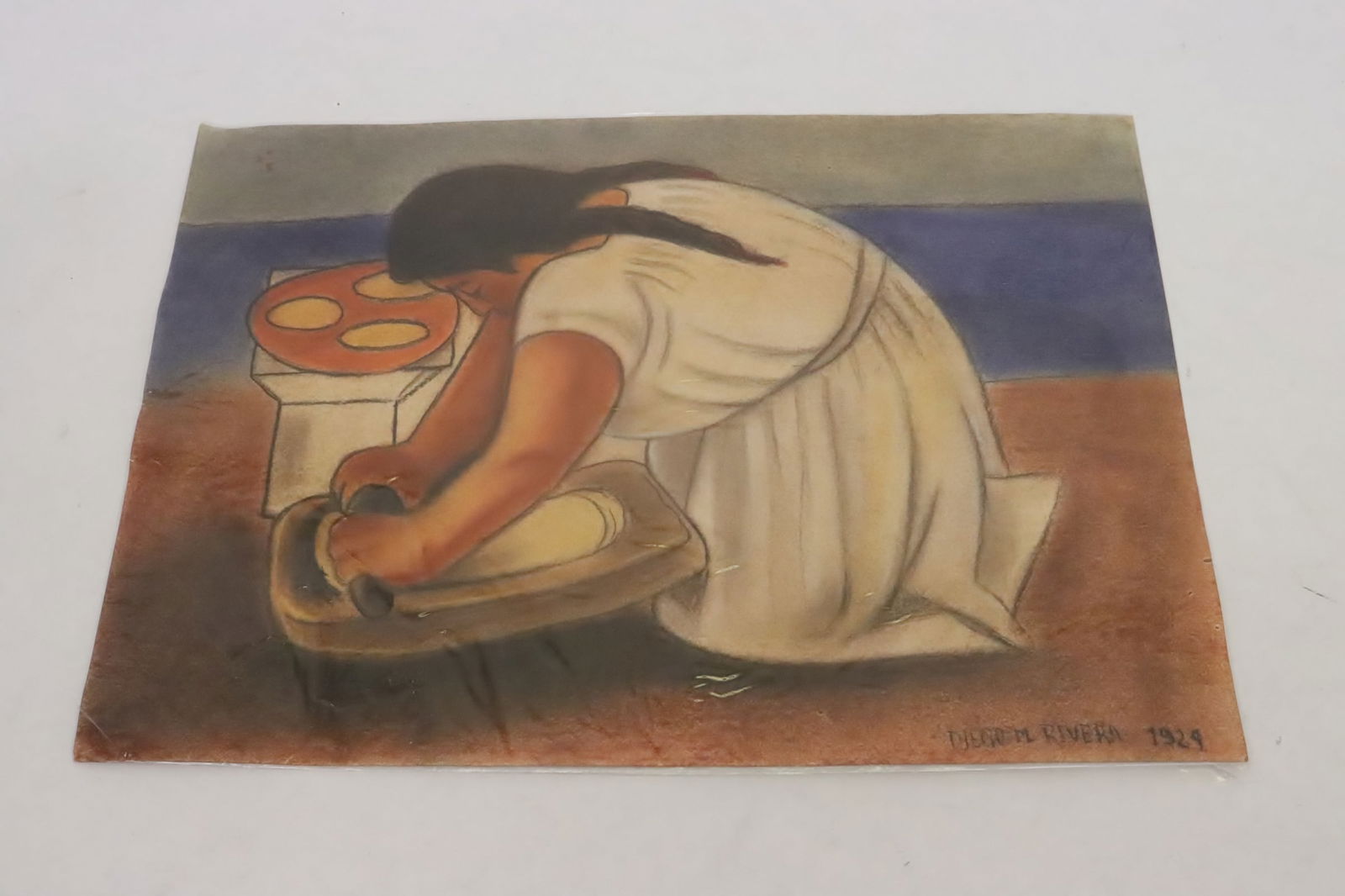 Color pencil on paper dated 1924, attributed to Diego Rivera (1 of 8)