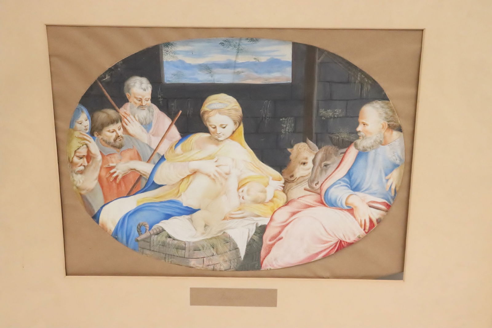 Mixed media "religious scene": Mixed media "religious scene" in the style of Federico Barocci, 7.7"x10.5"