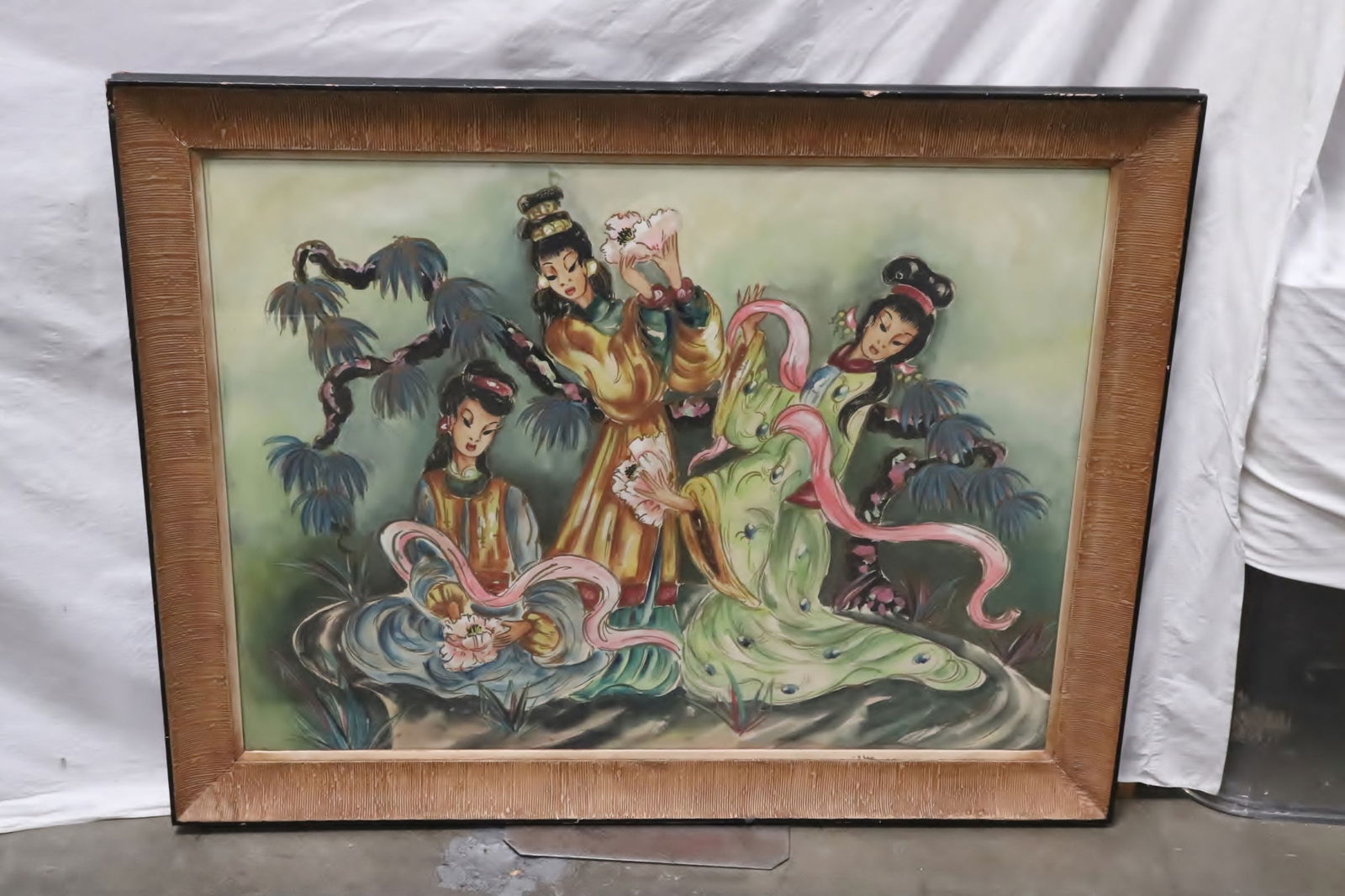 Large framed watercolor painting (1 of 9)