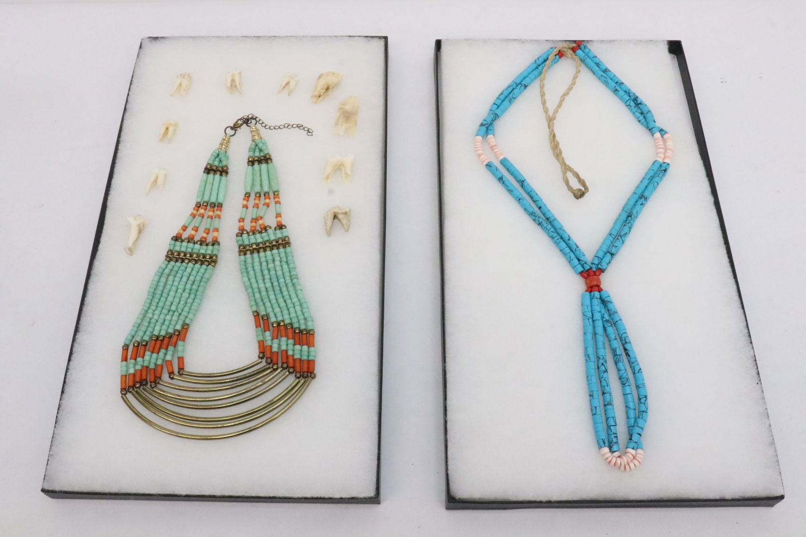 2 turquoise like bead necklaces in box (1 of 11)