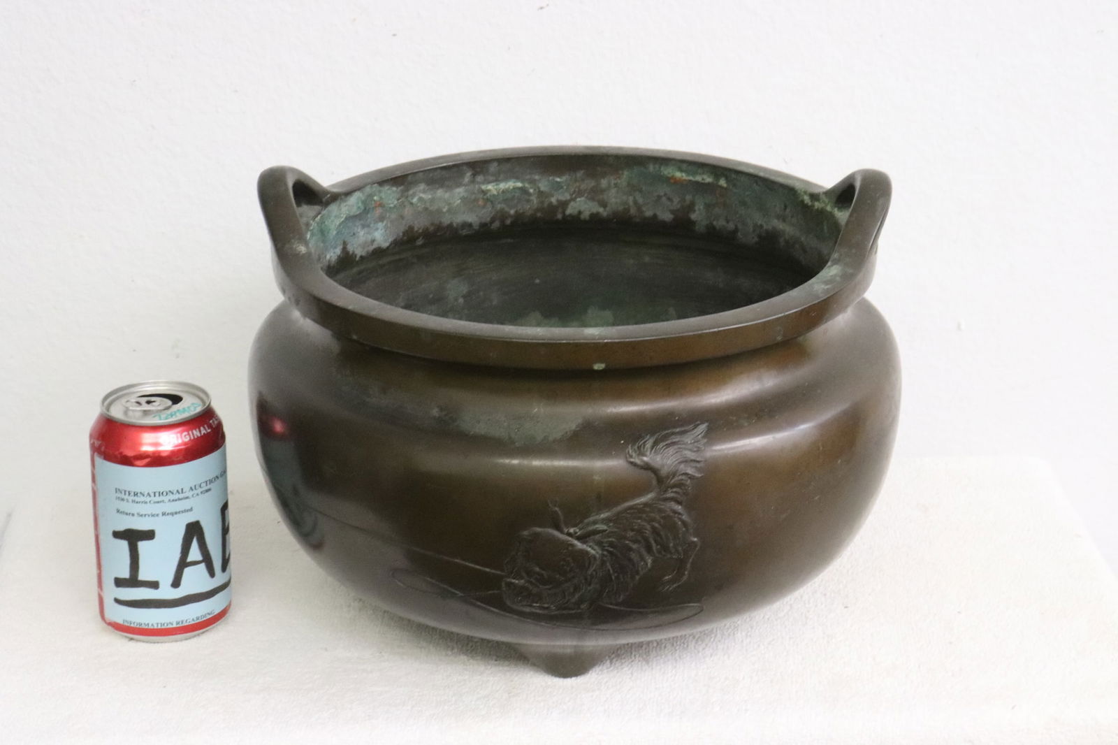 Large Japanese bronze temple censer (1 of 8)
