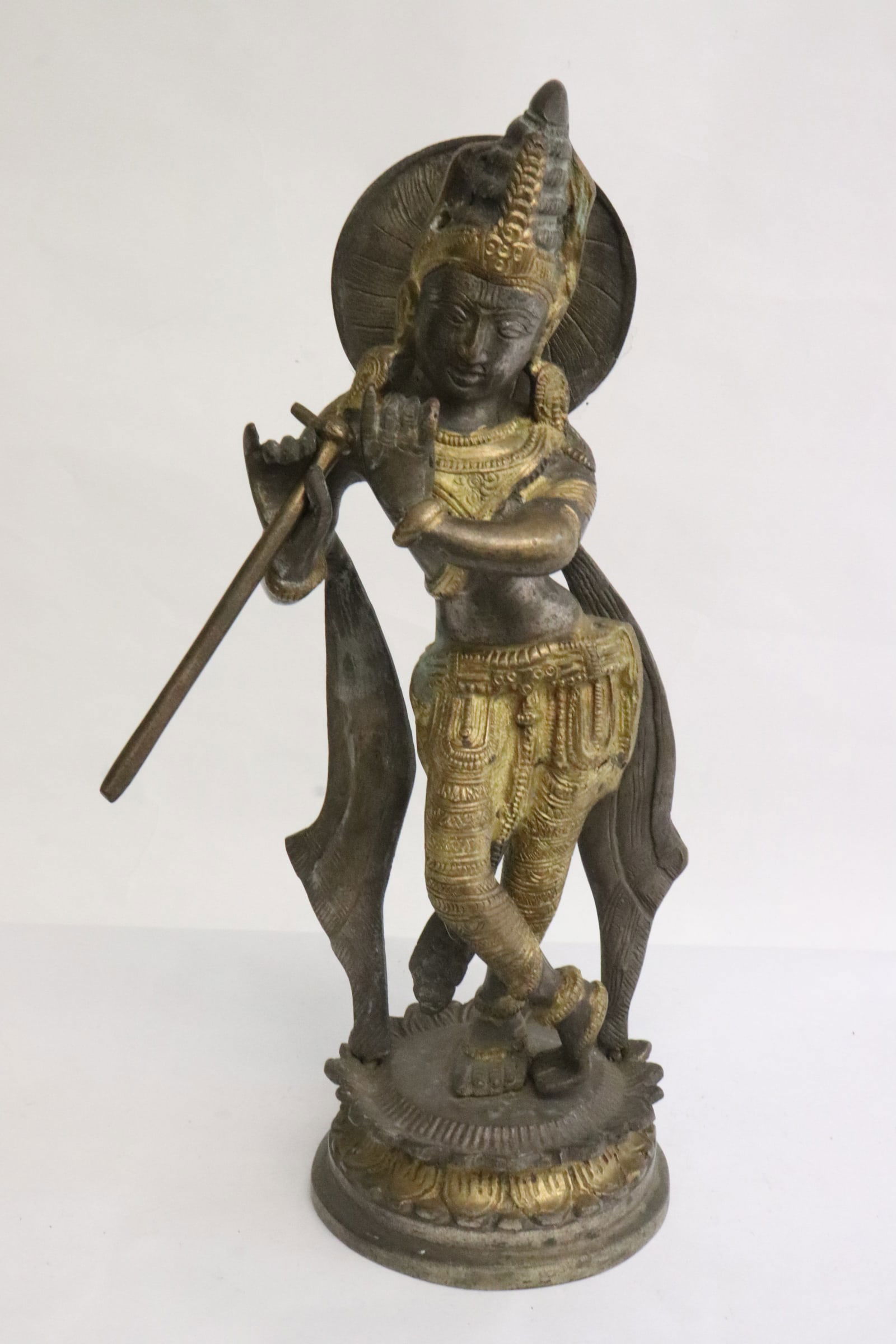 A South Asia parcel gilt bronze sculpture of deity (1 of 8)