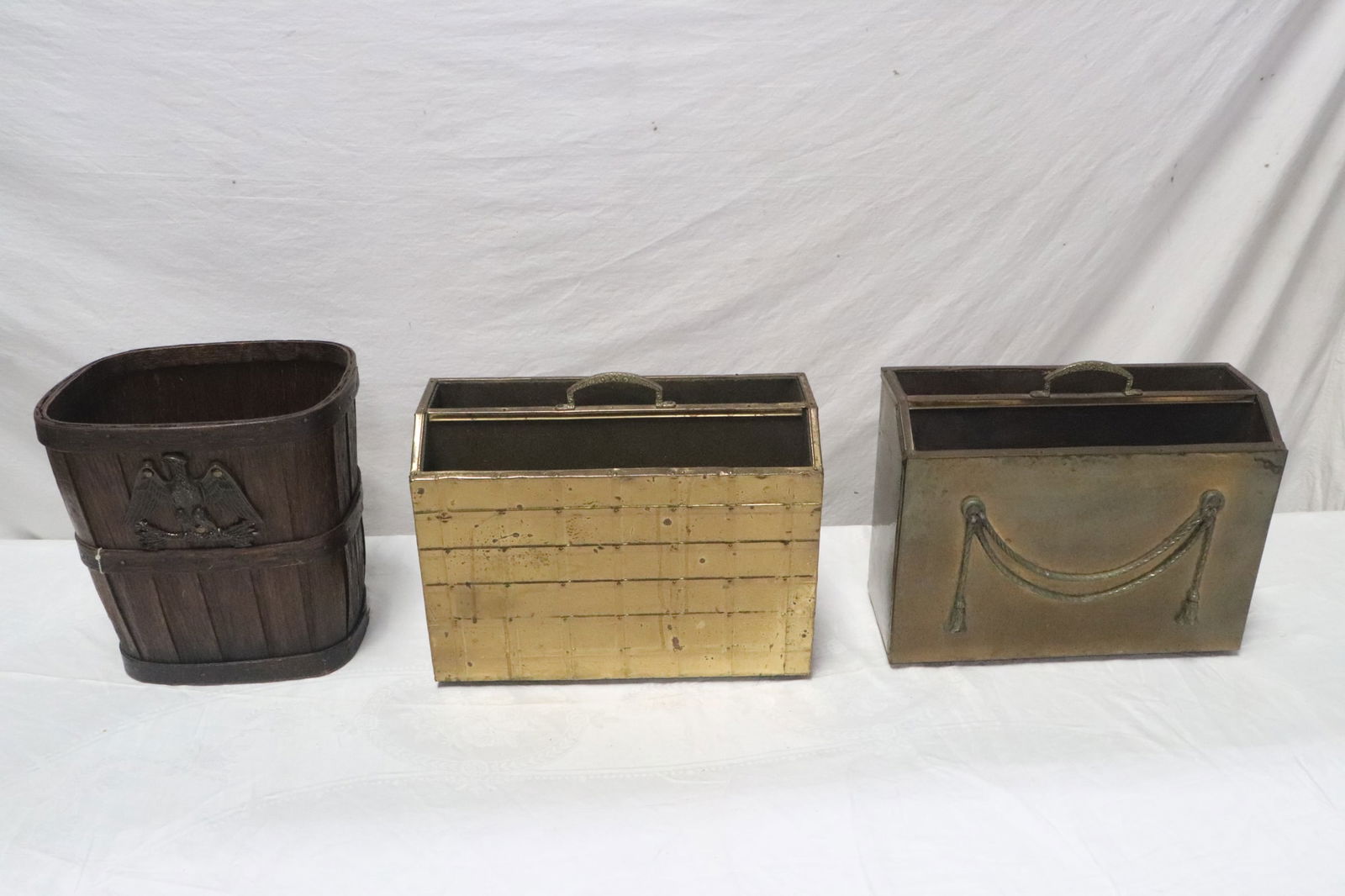 2 magazine stands, & a vintage waste basket (1 of 7)