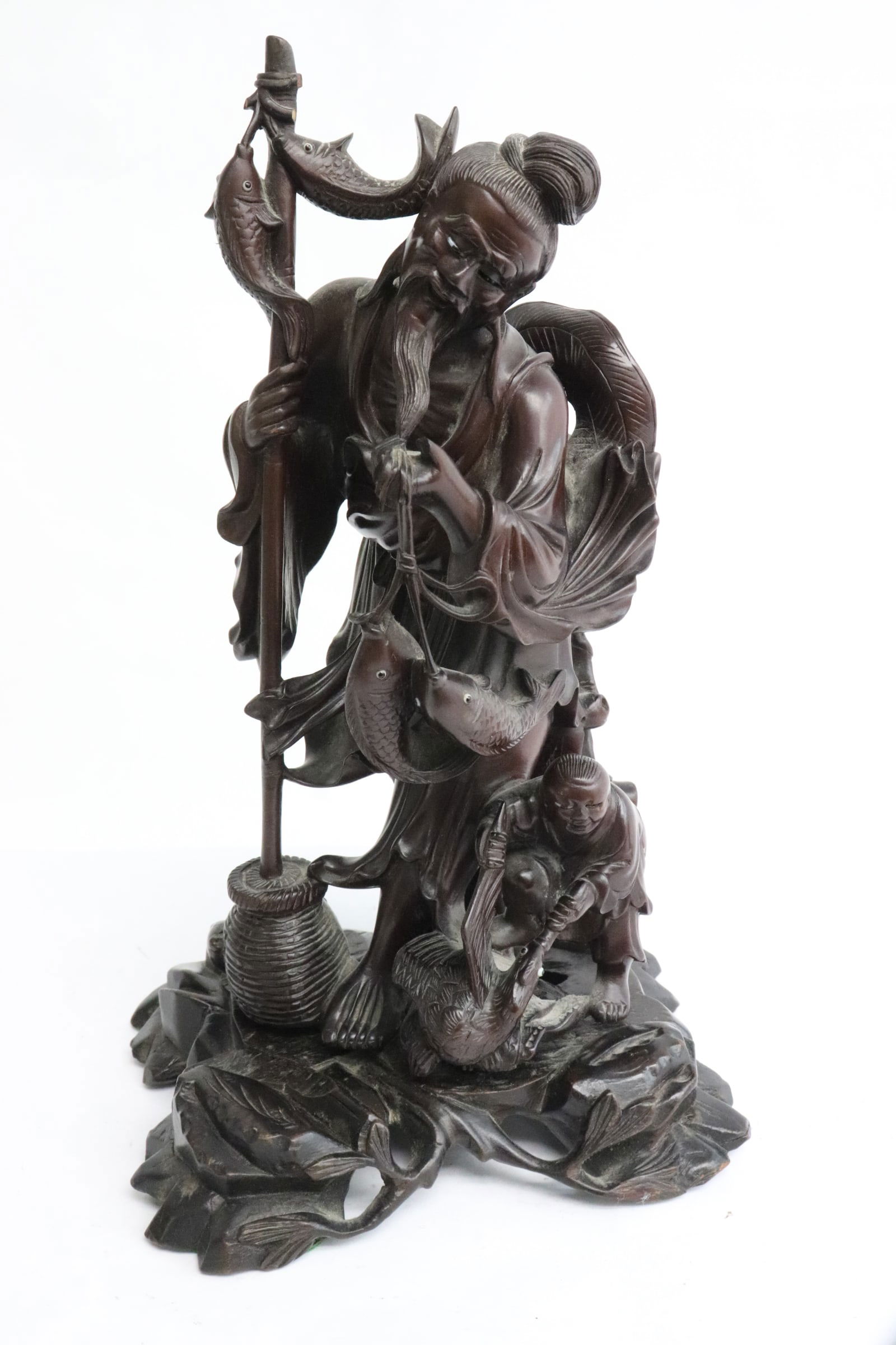 Fine Chinese wood carved deity (1 of 8)