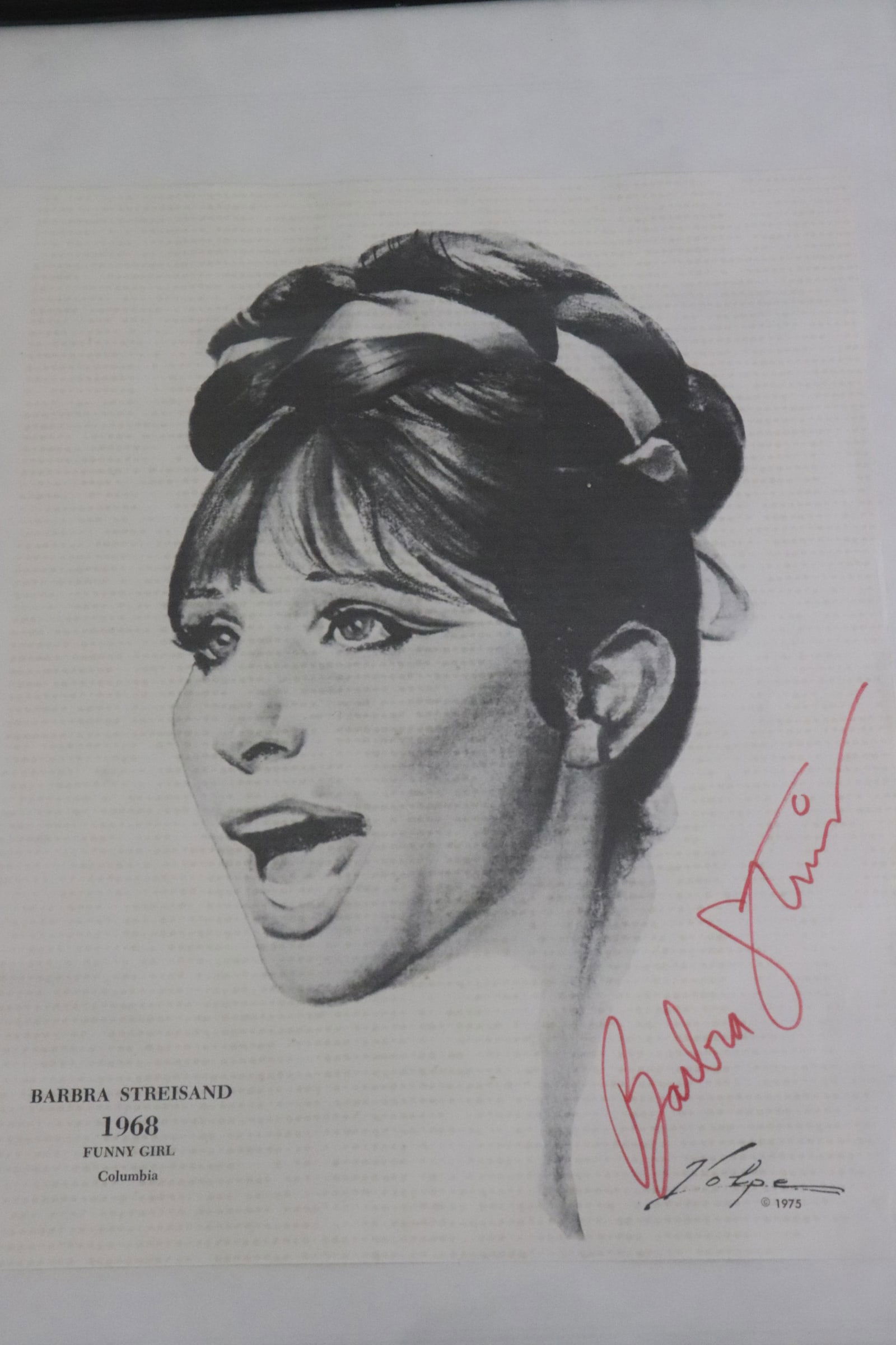 Signed photo print by Barbara Streisand (1 of 5)
