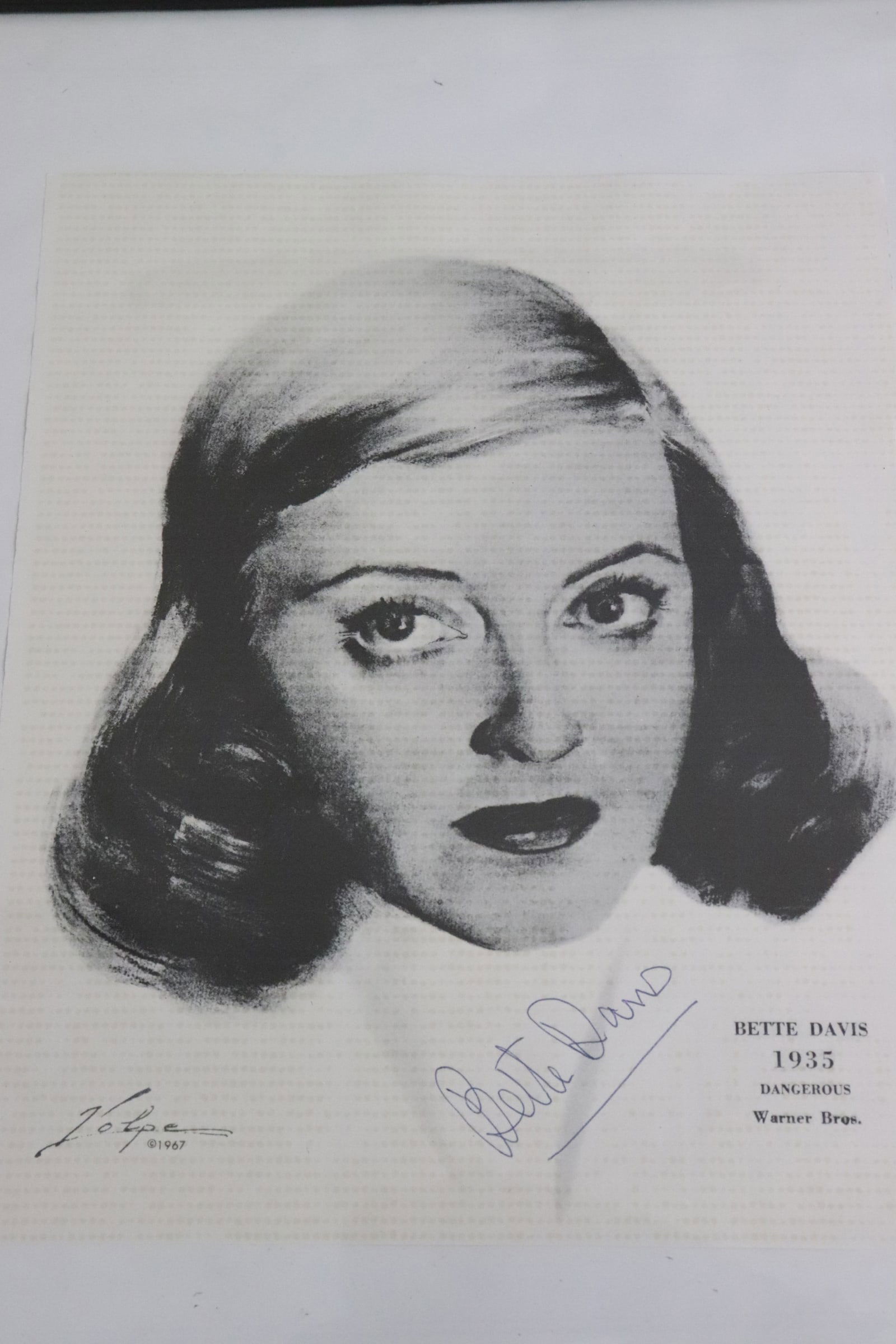 Signed photo print by Bette Davis (1 of 5)
