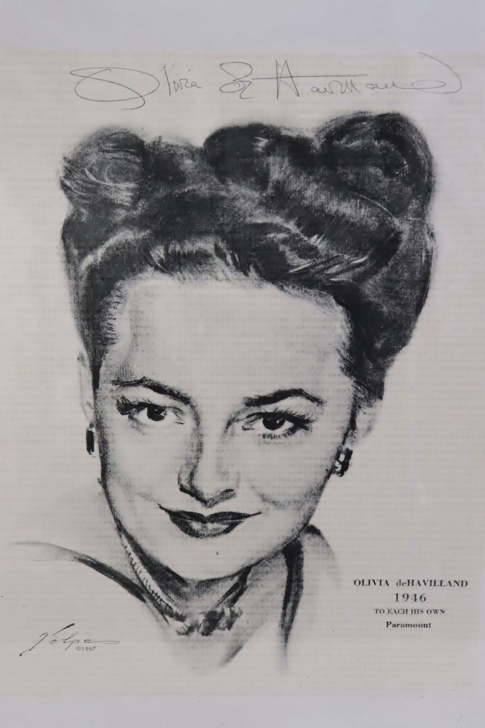 Signed photo print by Olivia de Havilland (1 of 6)