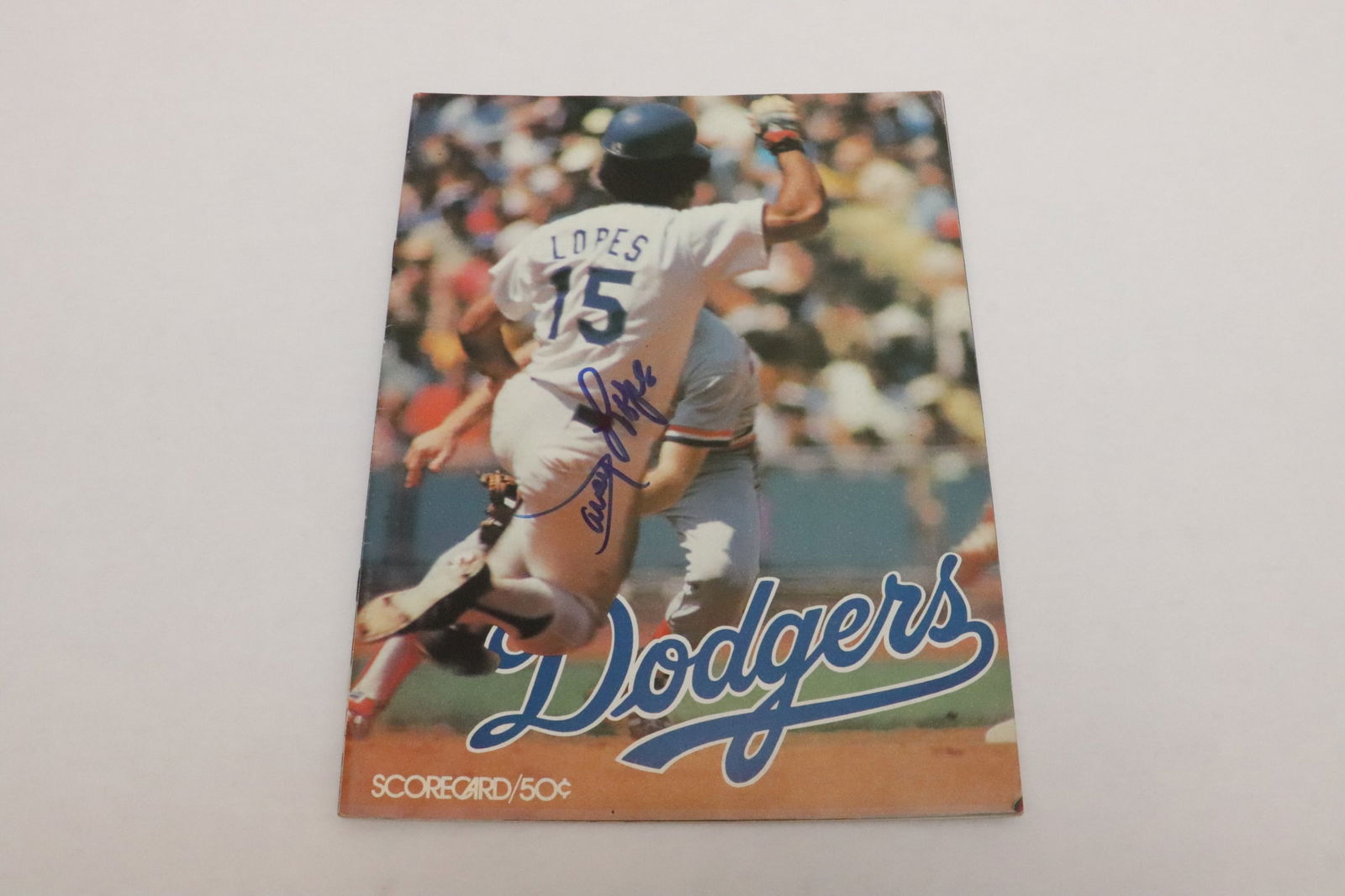 Davey Lopes signed 1977 Dodgers scorecard magazine (1 of 4)