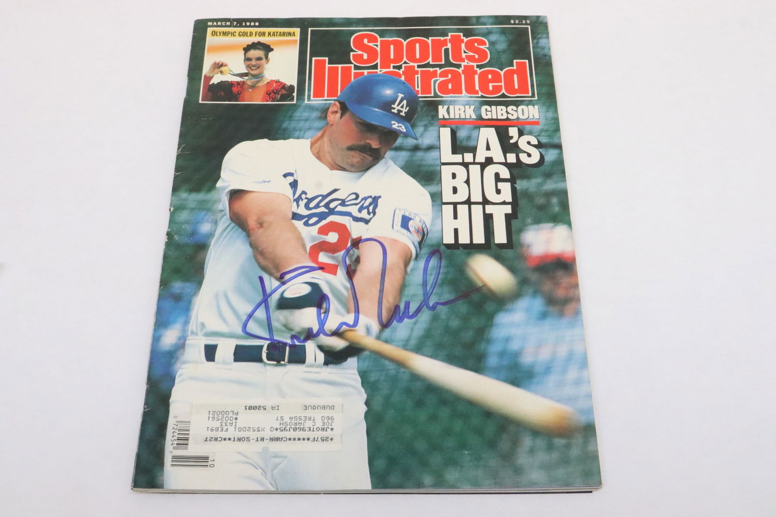 Kirk Gibson signed 1988 March Sports Illustrated magazine: Kirk Gibson signed 1988 March 7th Sports Illustrated magazine