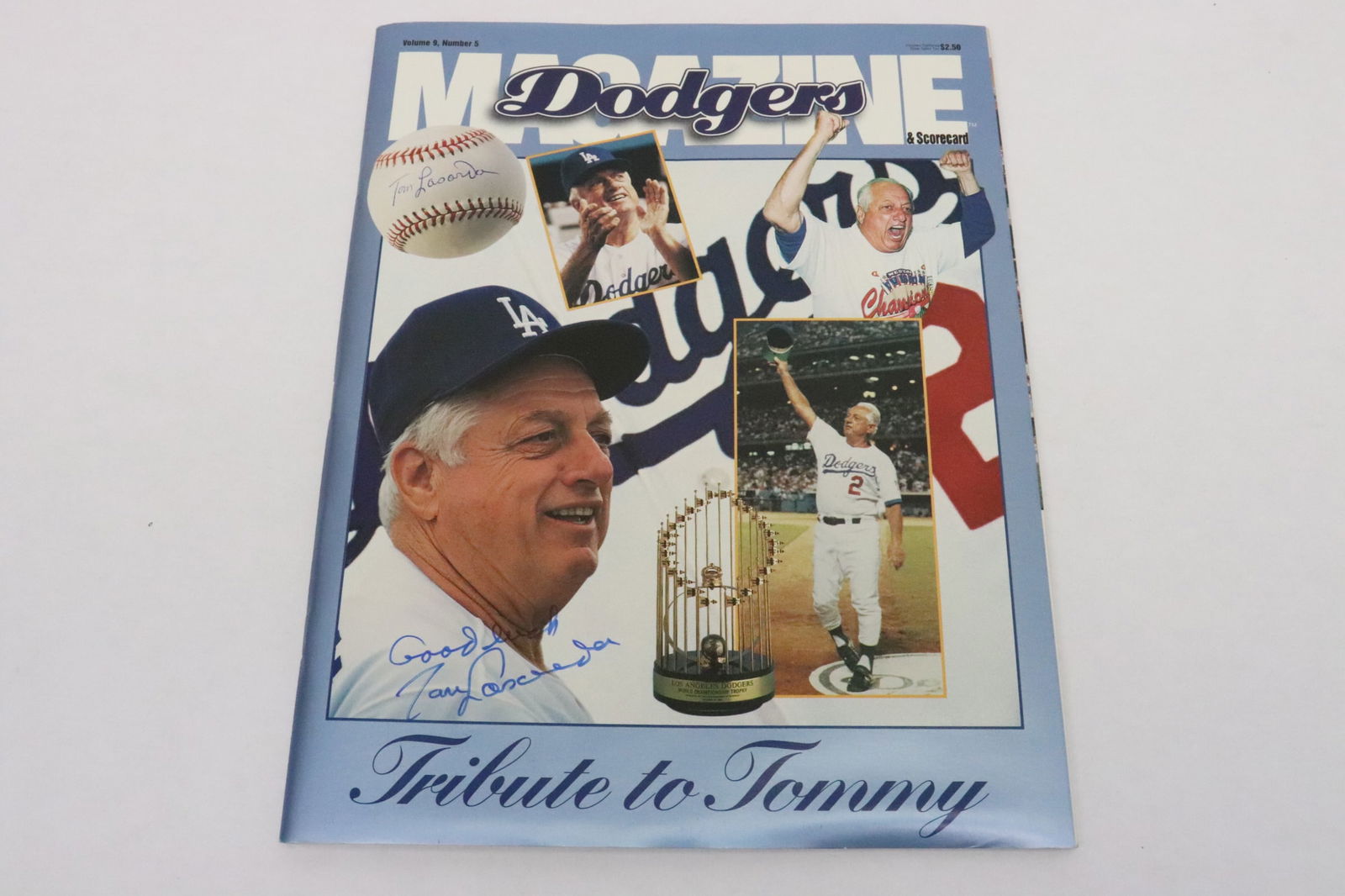 Tommy Lasorda signed Los Angeles Dodgers magazine (1 of 8)