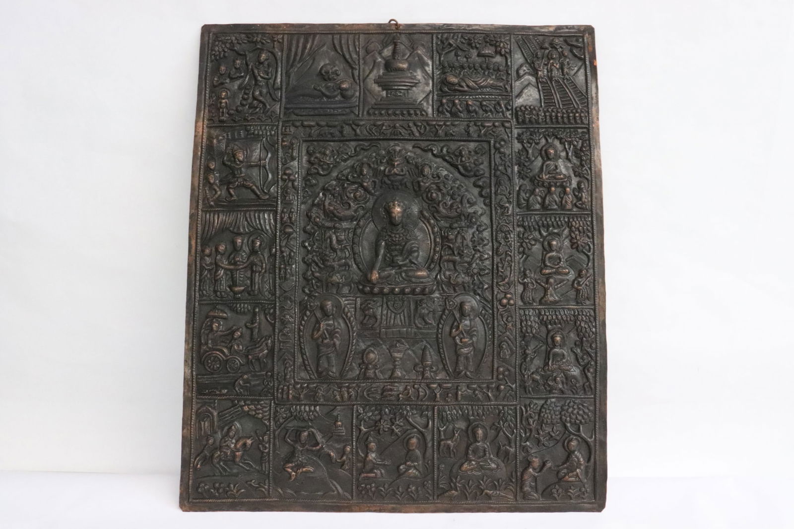 Asian copper wall plaque (1 of 6)