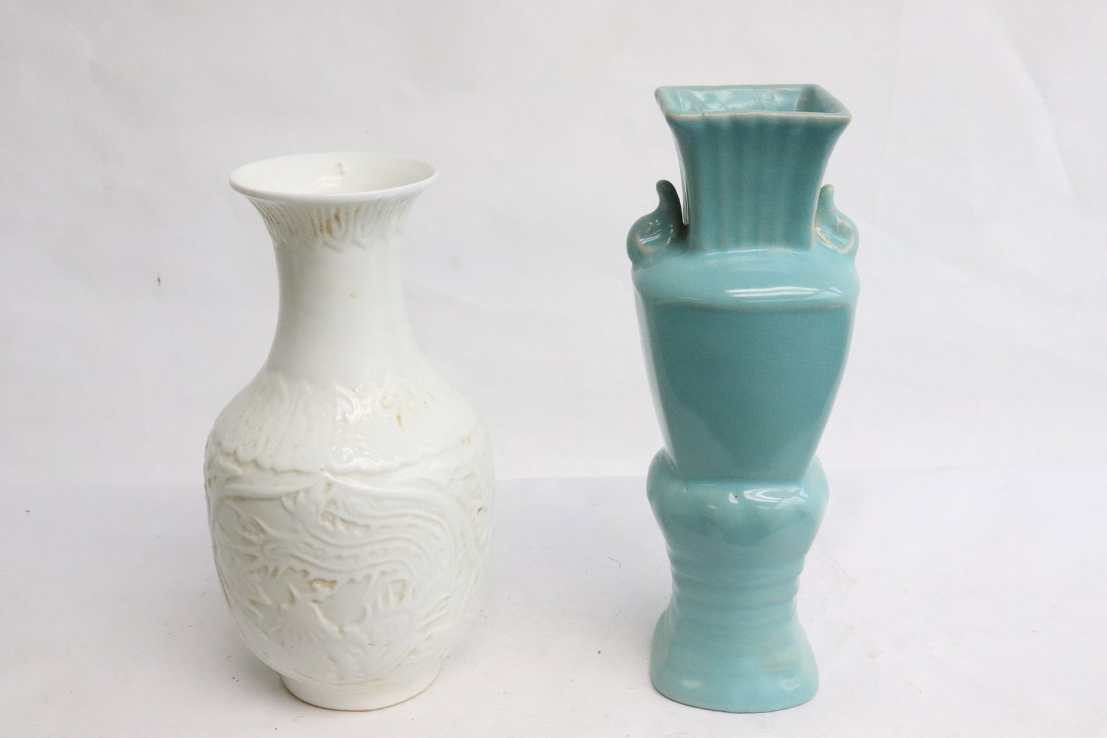 2 Chinese single colored porcelain vases (1 of 10)