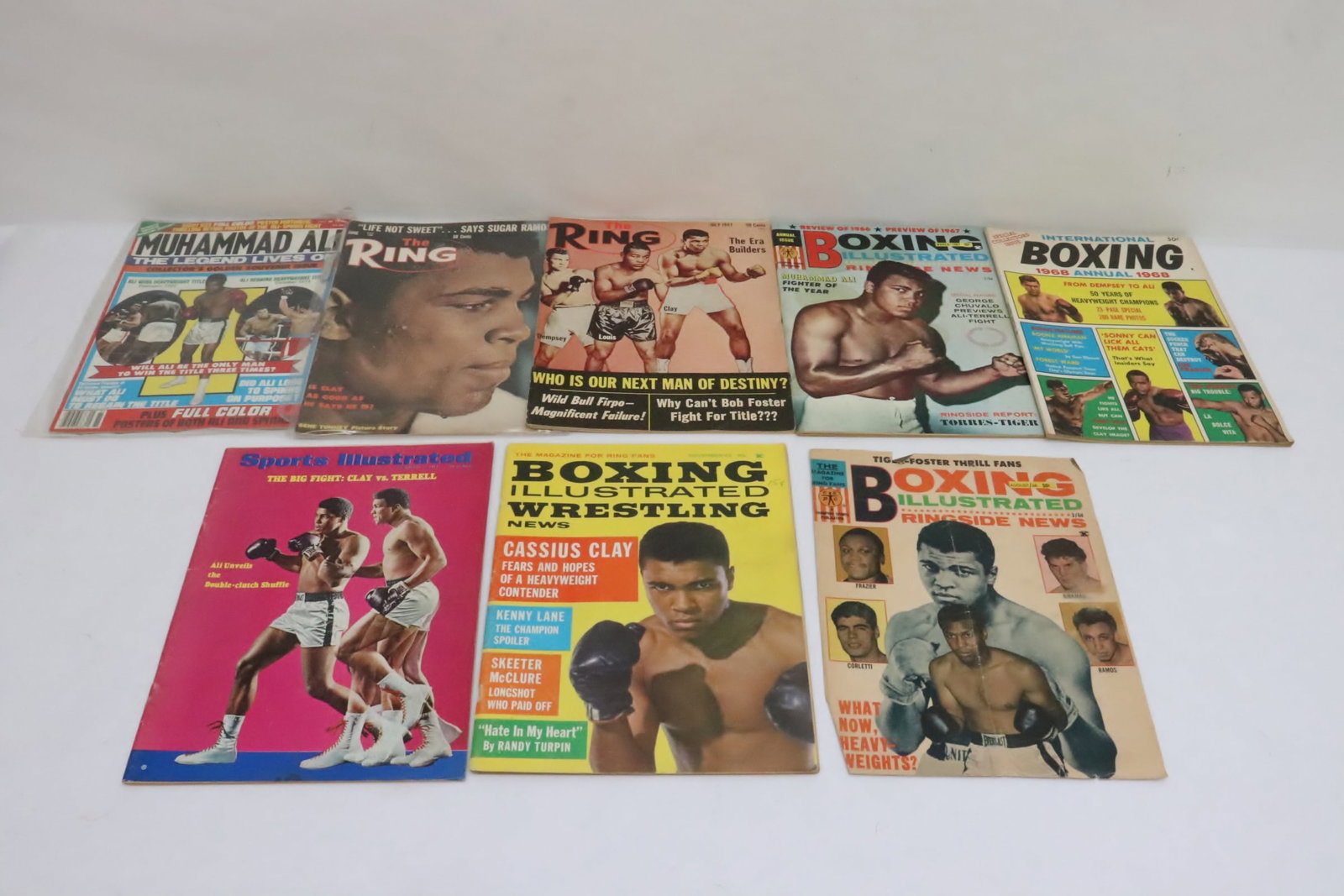 Six 1960's and one 1978 boxing magazines: Six 1960's and one 1978 boxing magazines with Muhammad Ali in cover picture