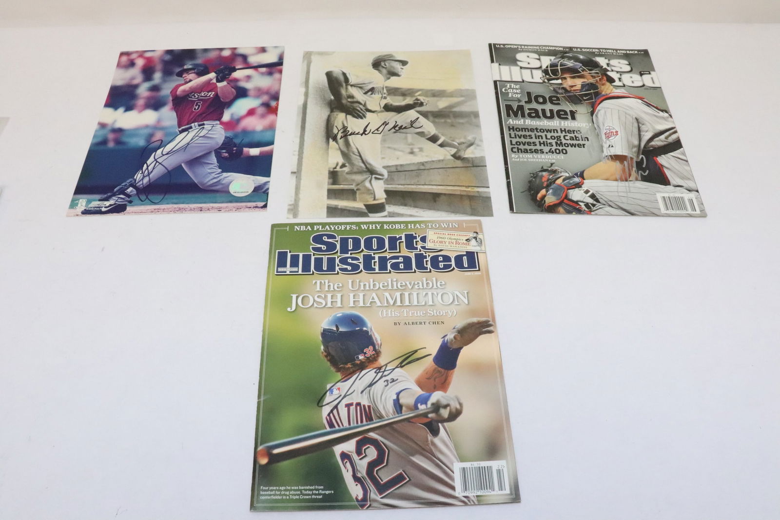 2 signed photos, and a signed baseball magazine (1 of 9)