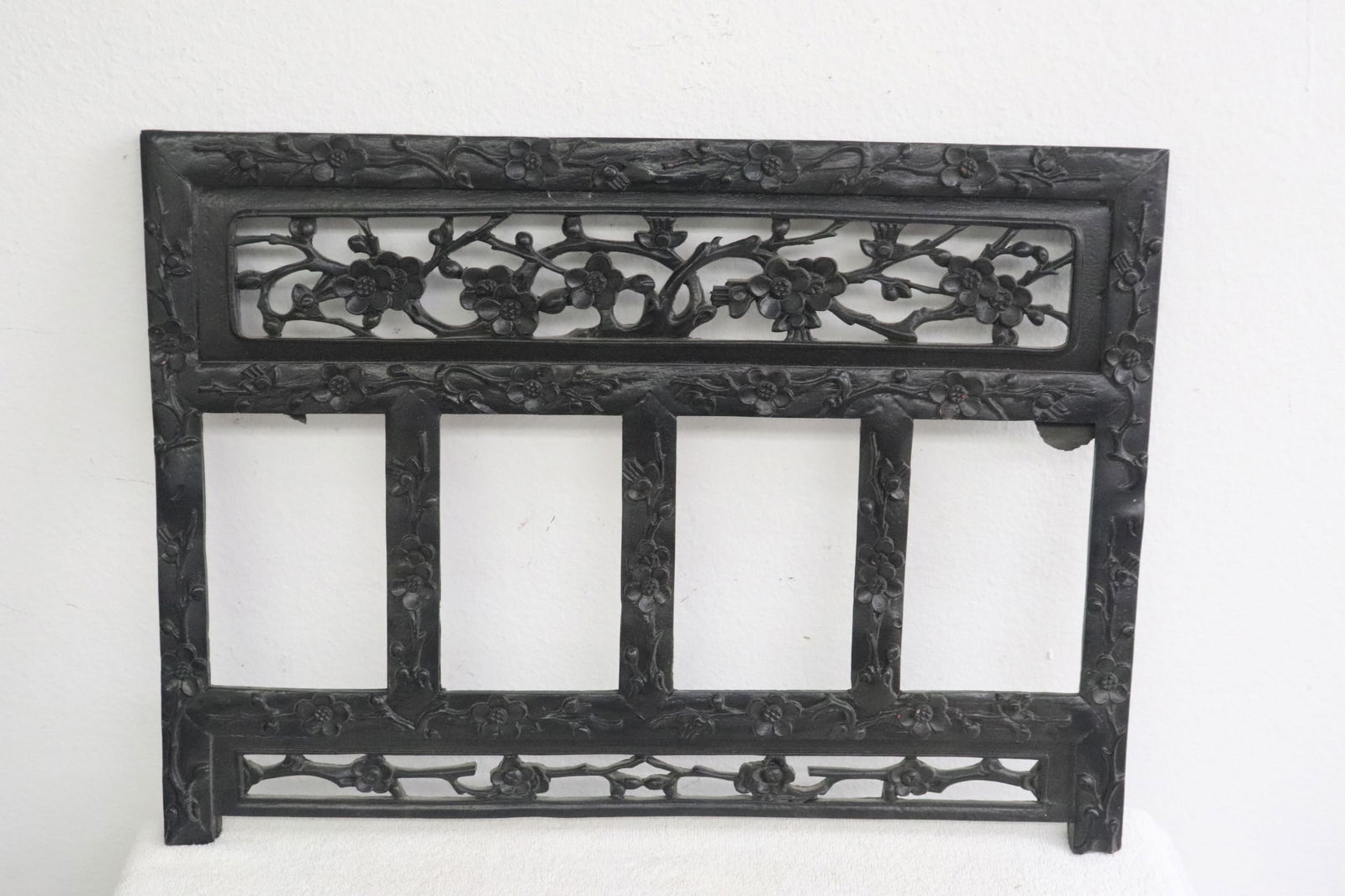 Antique Chinese wood carved wall hanging panel (1 of 5)