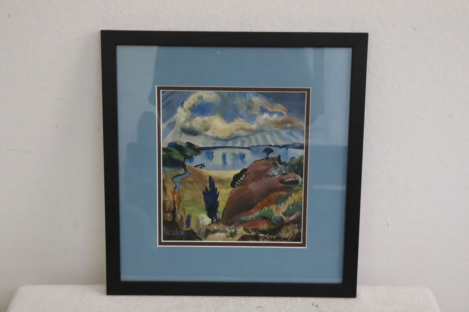 Framed watercolor, signed Erich Heckel and dated (1 of 7)