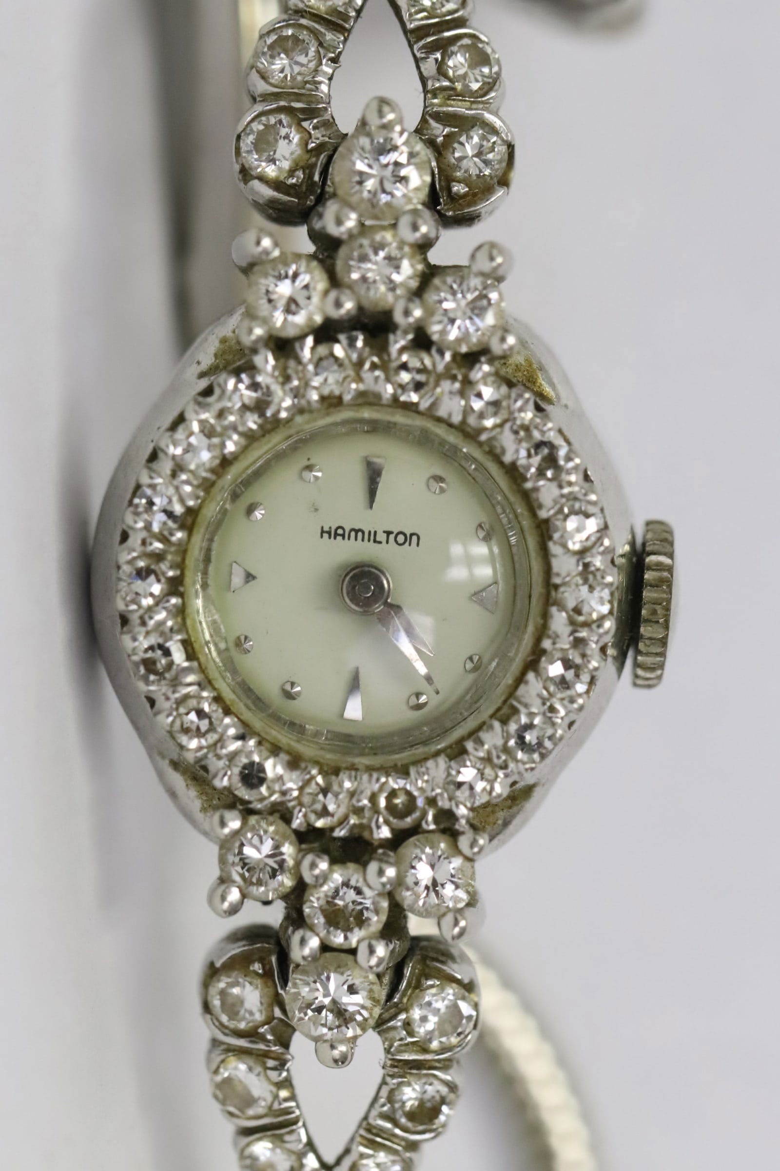 14K W/G Hamilton diamond wrist watch (1 of 9)