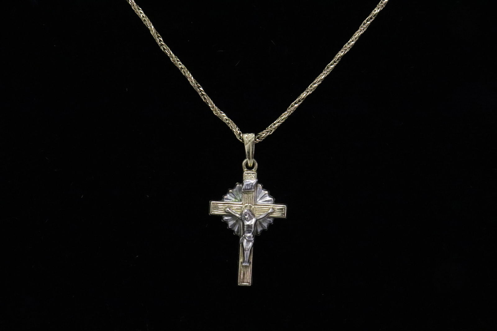 A 14K Y/G cross with 14K Y/G necklace (1 of 9)