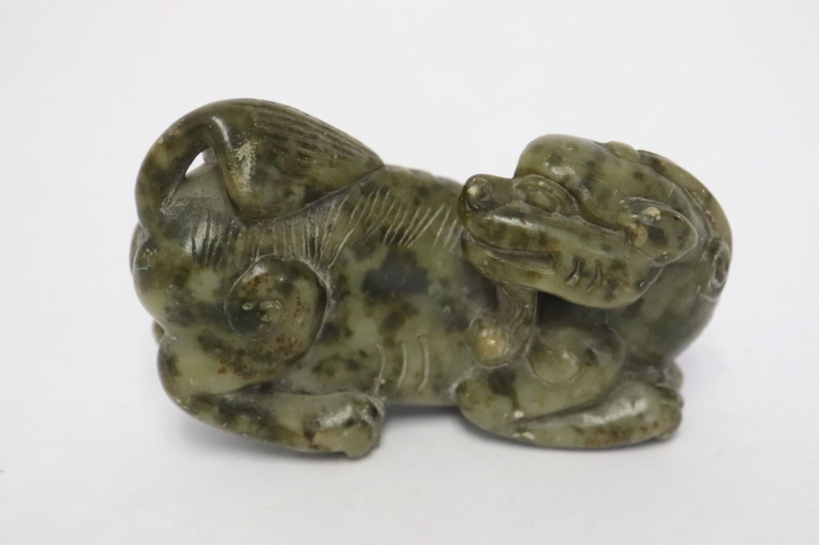 Chinese antique celadon jade carved qilin (1 of 8)