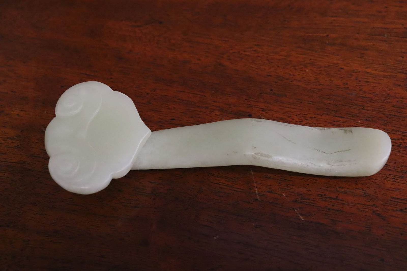 Antique Chinese light celadon jade carved hairpin (1 of 6)