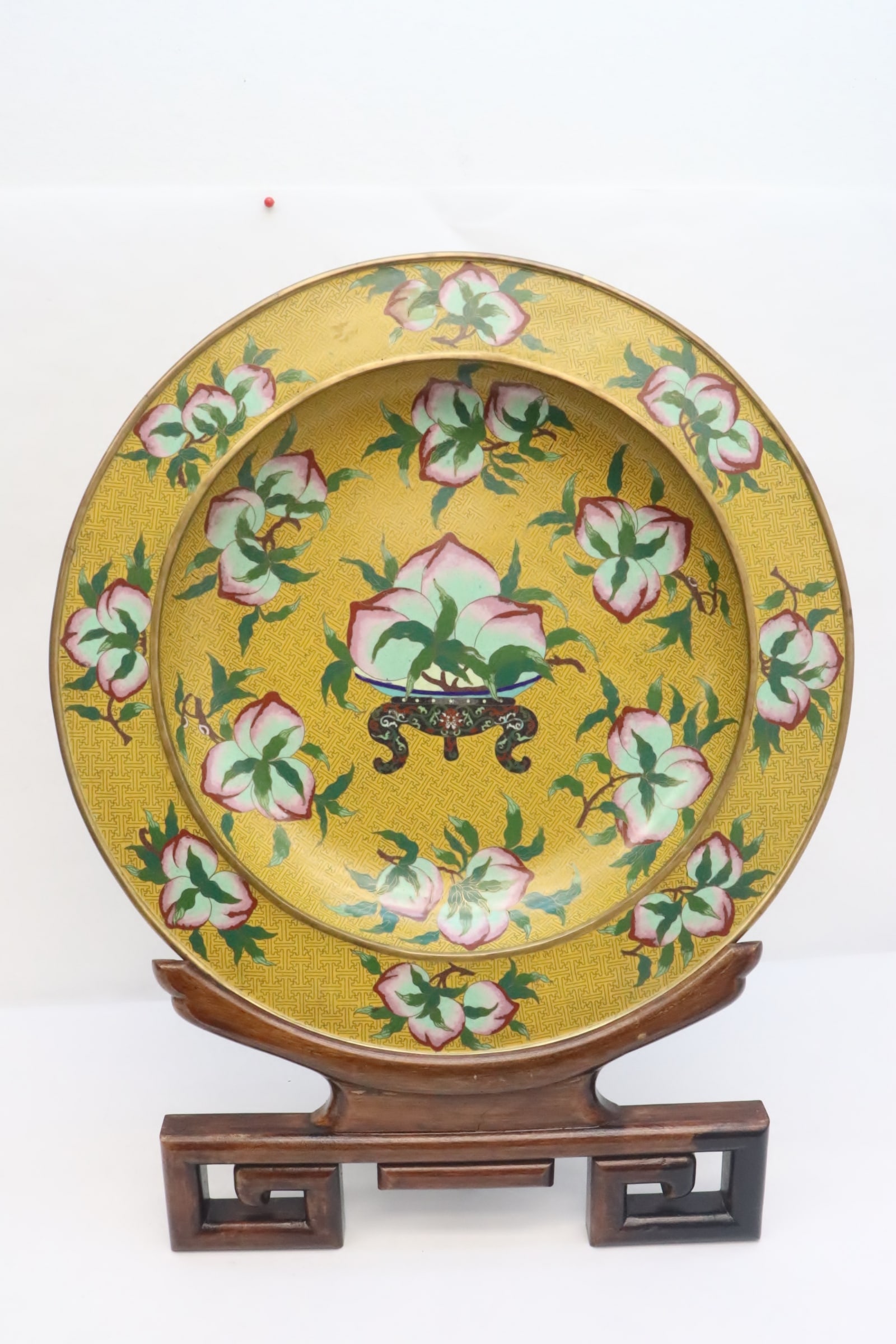 massive Chinese early 20th century cloisonne charger (1 of 9)