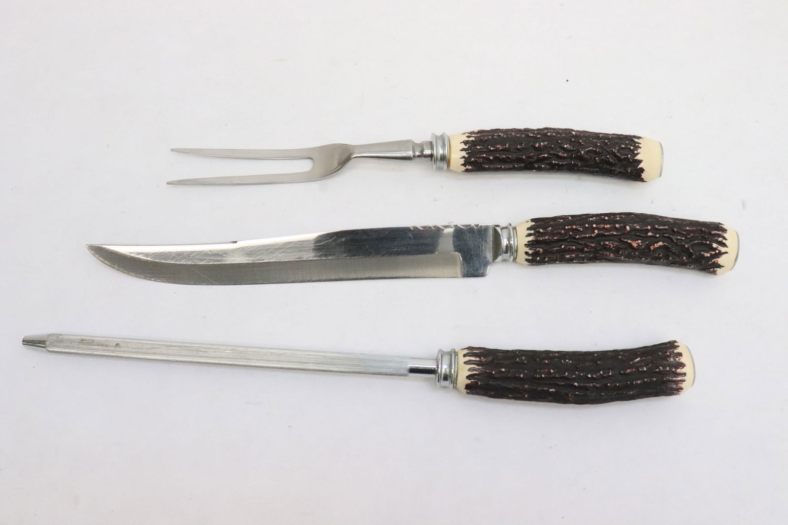 3 piece carving set with stag handles (1 of 5)