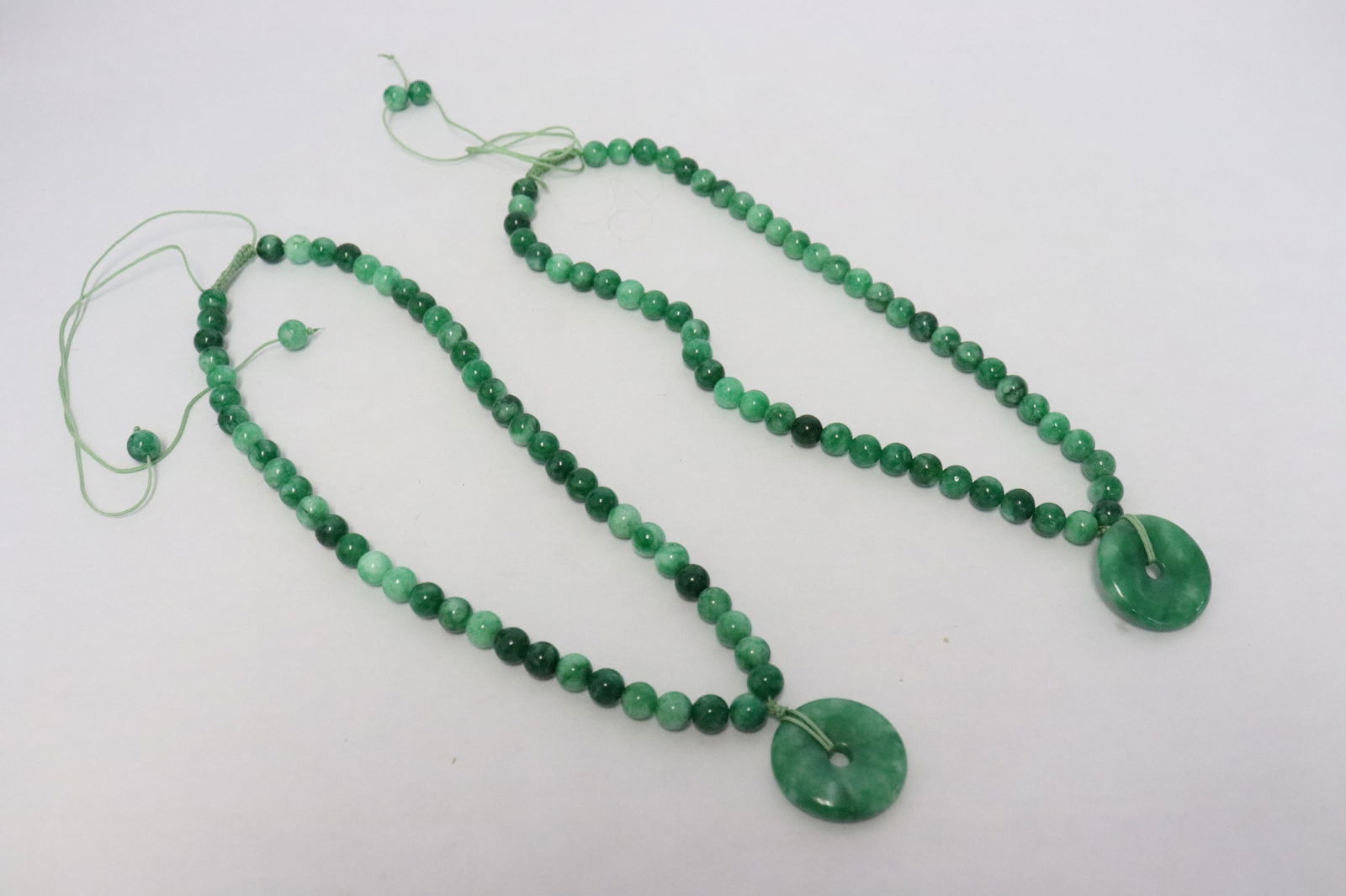 2 jadeite like bead necklaces (1 of 9)