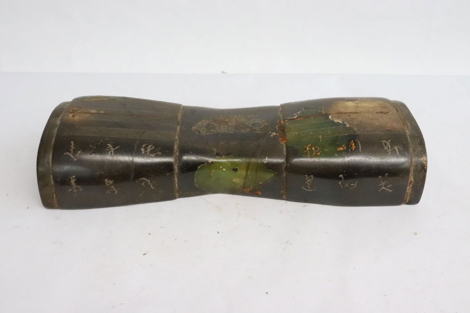 Large Chinese jade carved scroll weight (1 of 7)