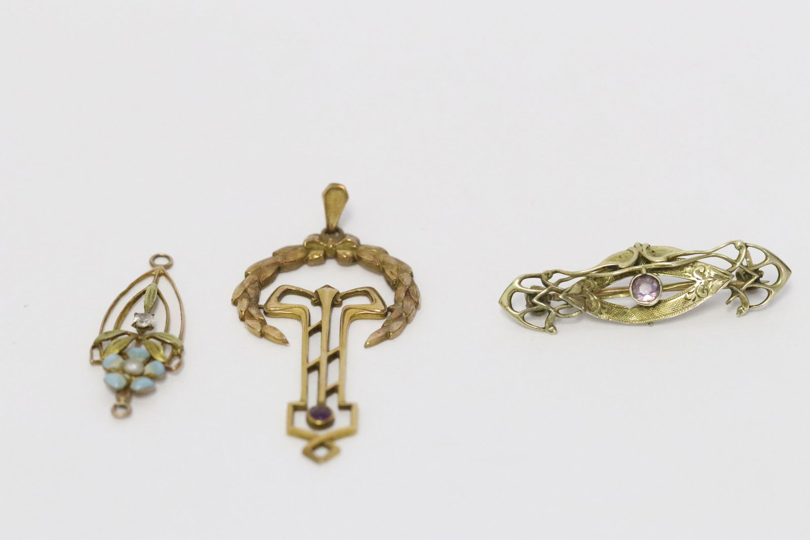 3 Victorian 10K Y/G pendant/ brooch (1 of 9)