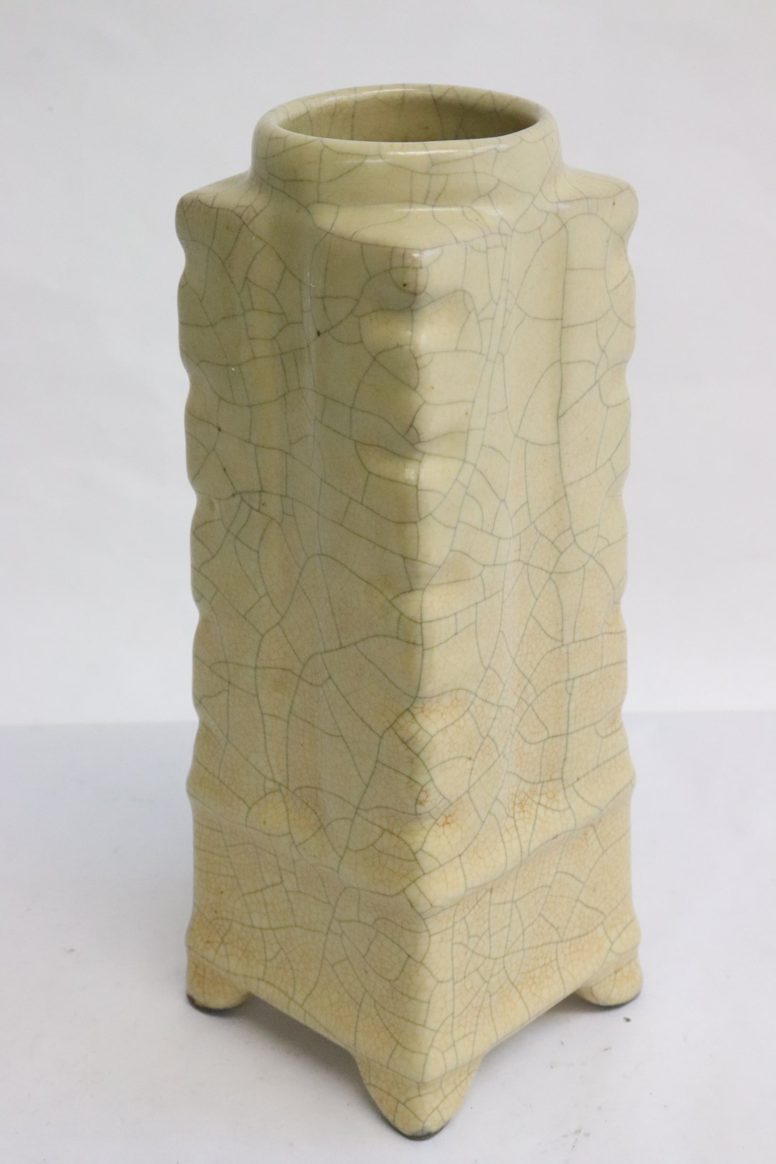A Song style crackleware square vase: A Song style crackleware square vase, 8.9"x3.4"x3.4"