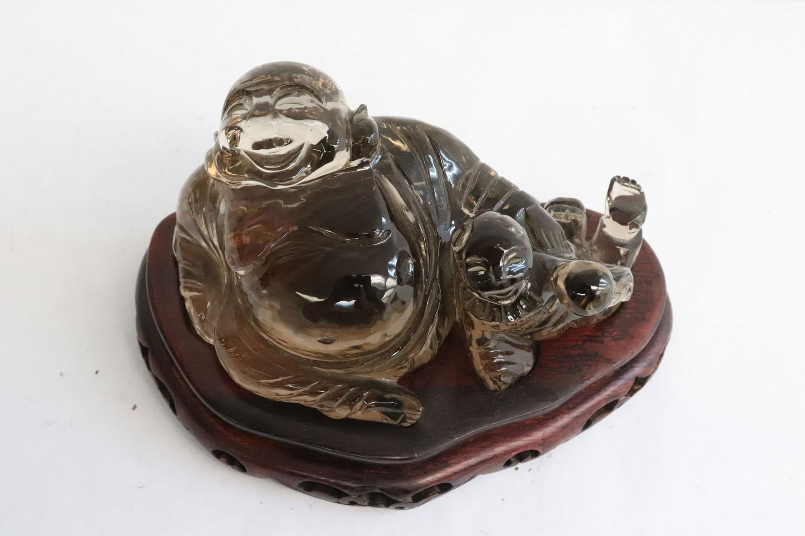 Chinese early 20th century rock crystal deity (1 of 8)