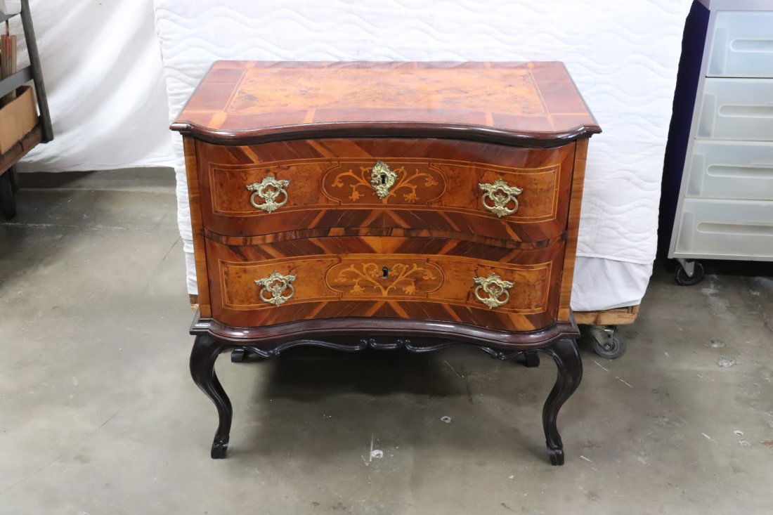 antique French double serpentine front chest of drawers (1 of 10)