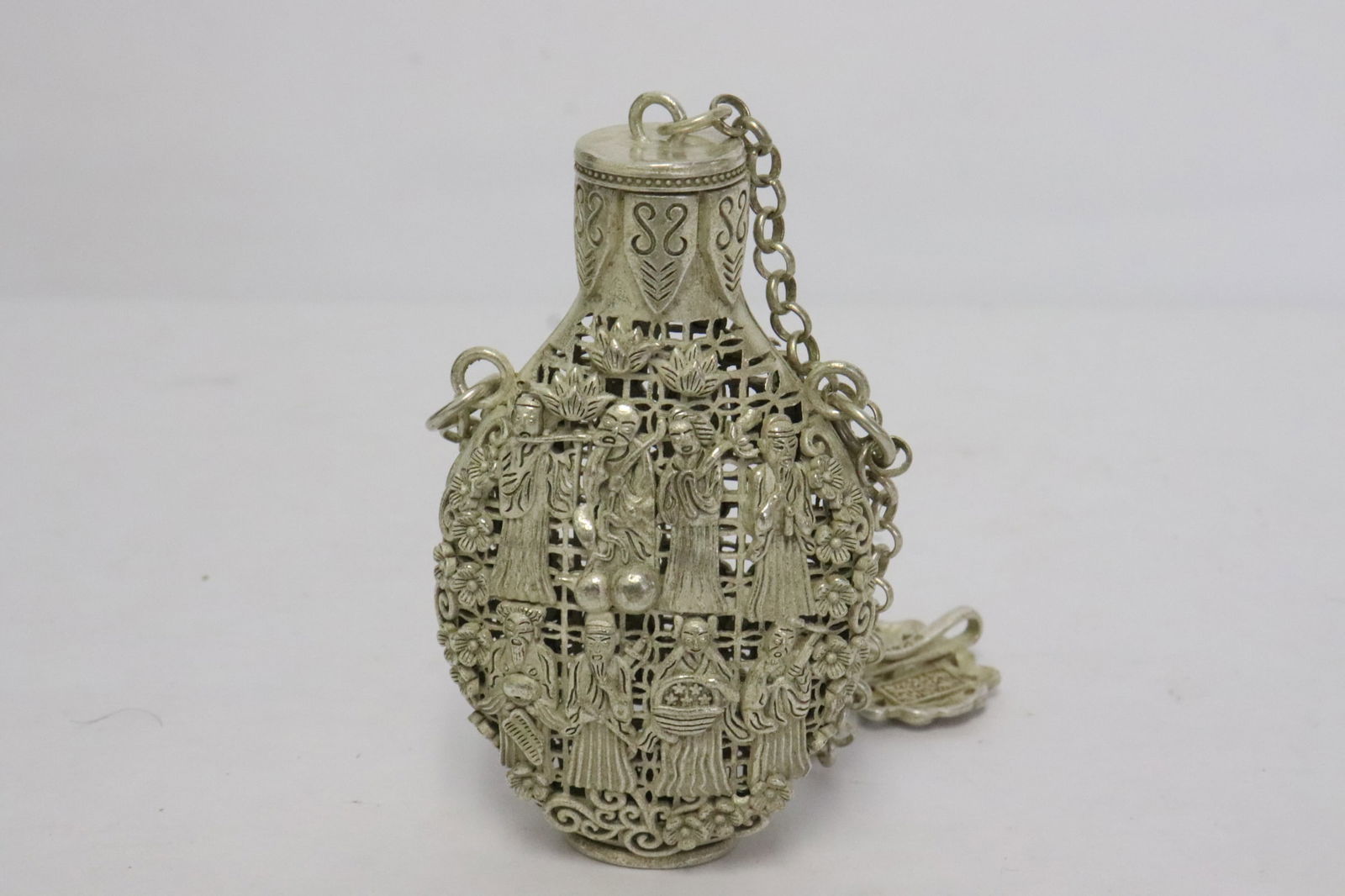 A fancy white bronze scent bottle (1 of 8)