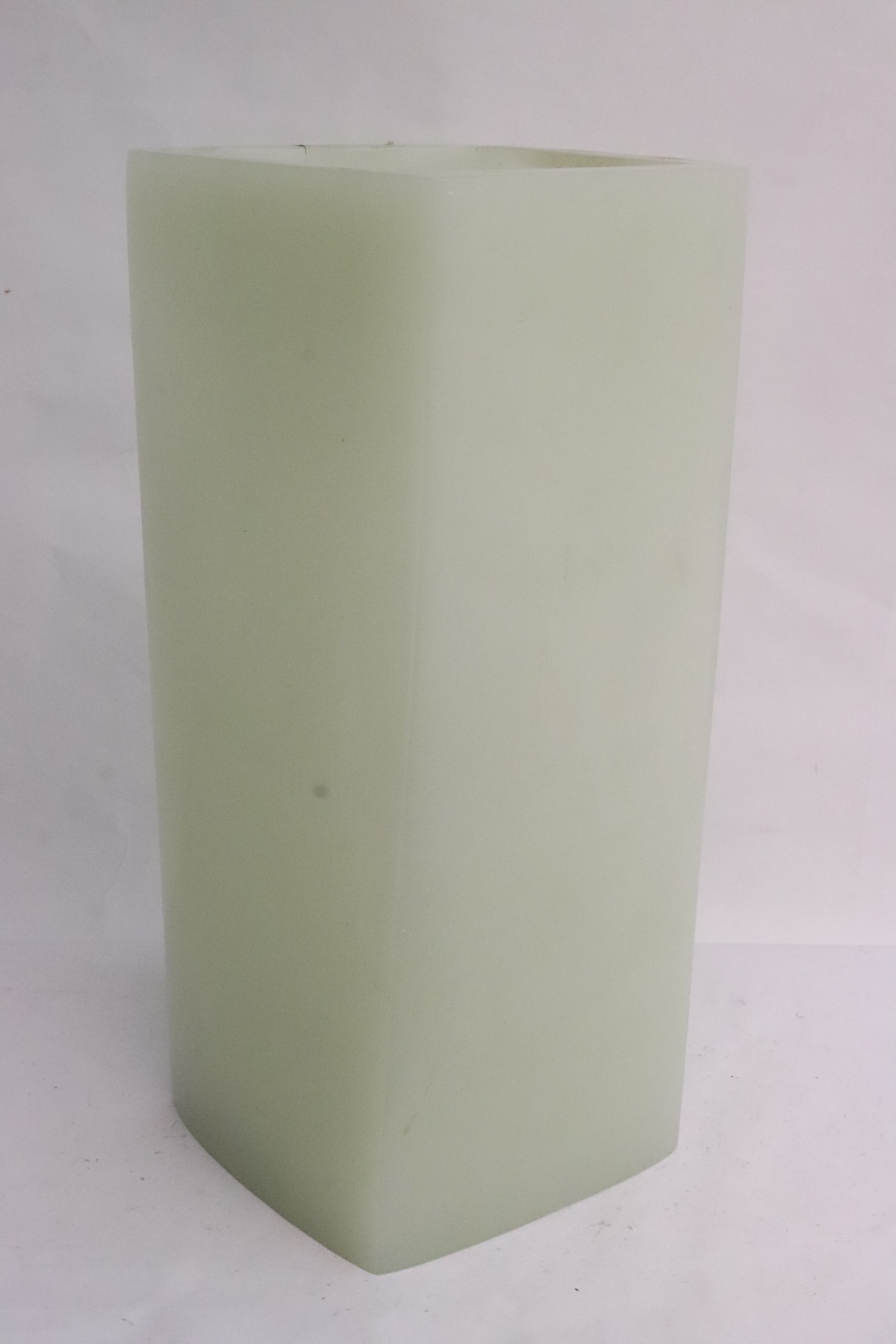 White Peking art glass vase by Robert Kuo: A rare white Peking art glass vase by Robert Kuo, 12.9"x5.2"x4.95"