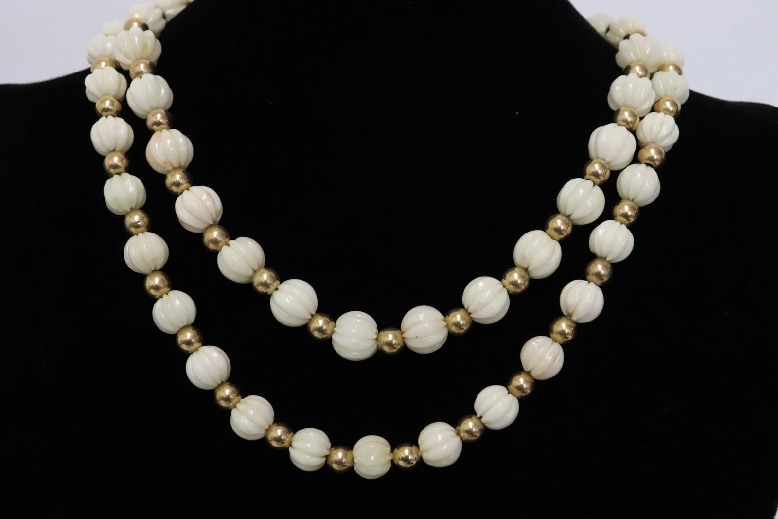 opera length angel skin coral & 14K bead necklace (1 of 10)