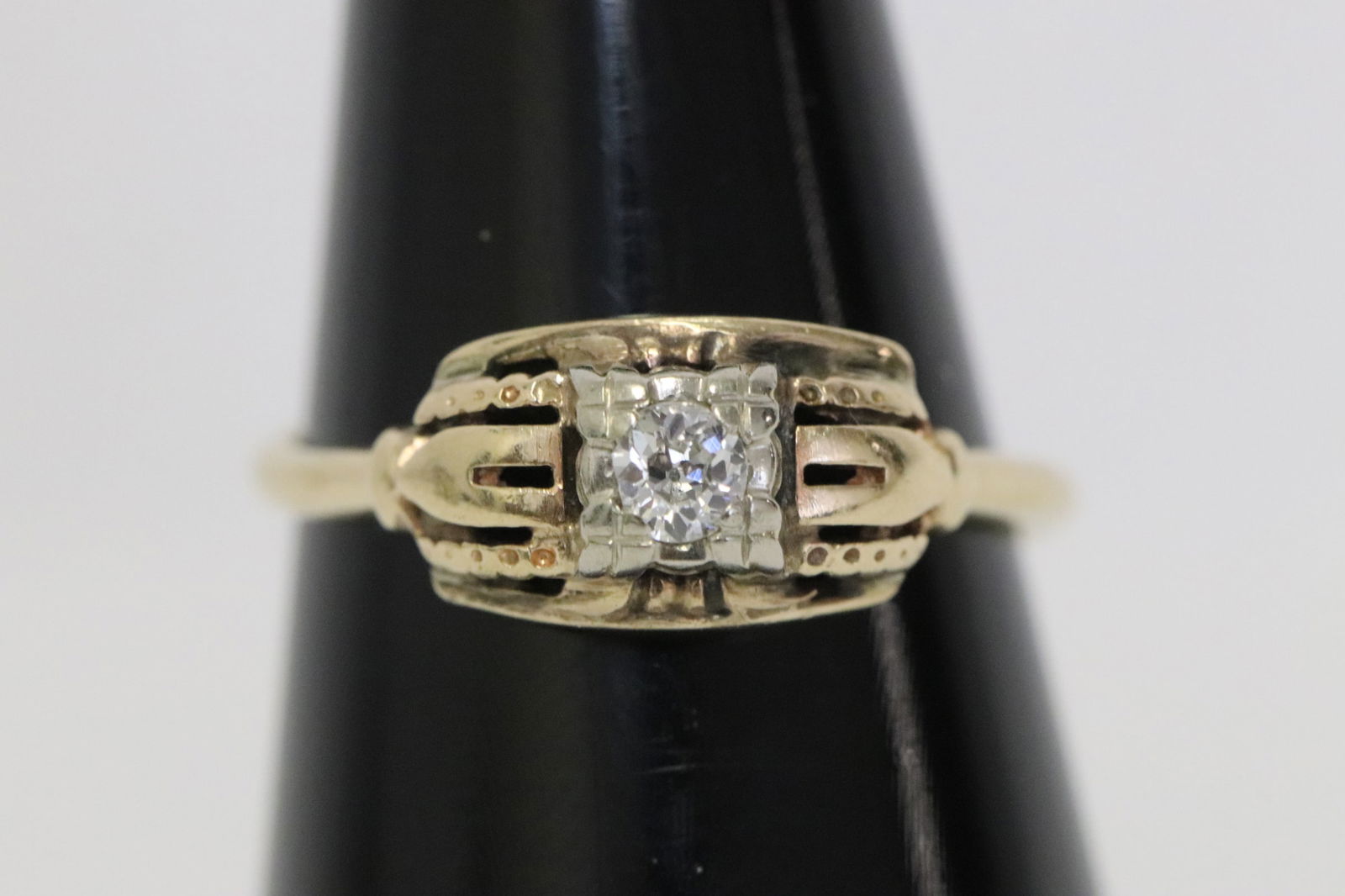 14K Y/G Victorian diamond ring (1 of 8)