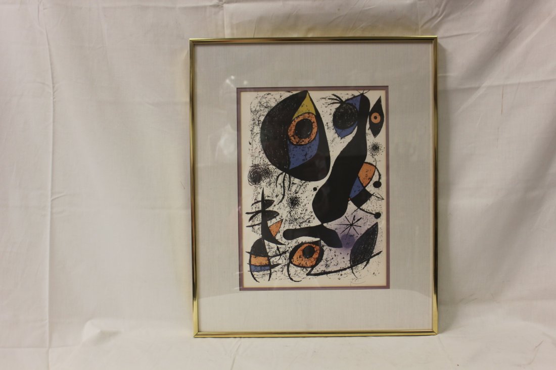 Etching by Joan Miro: Etching by Joan Miro, pencil signed, 14"x10"
