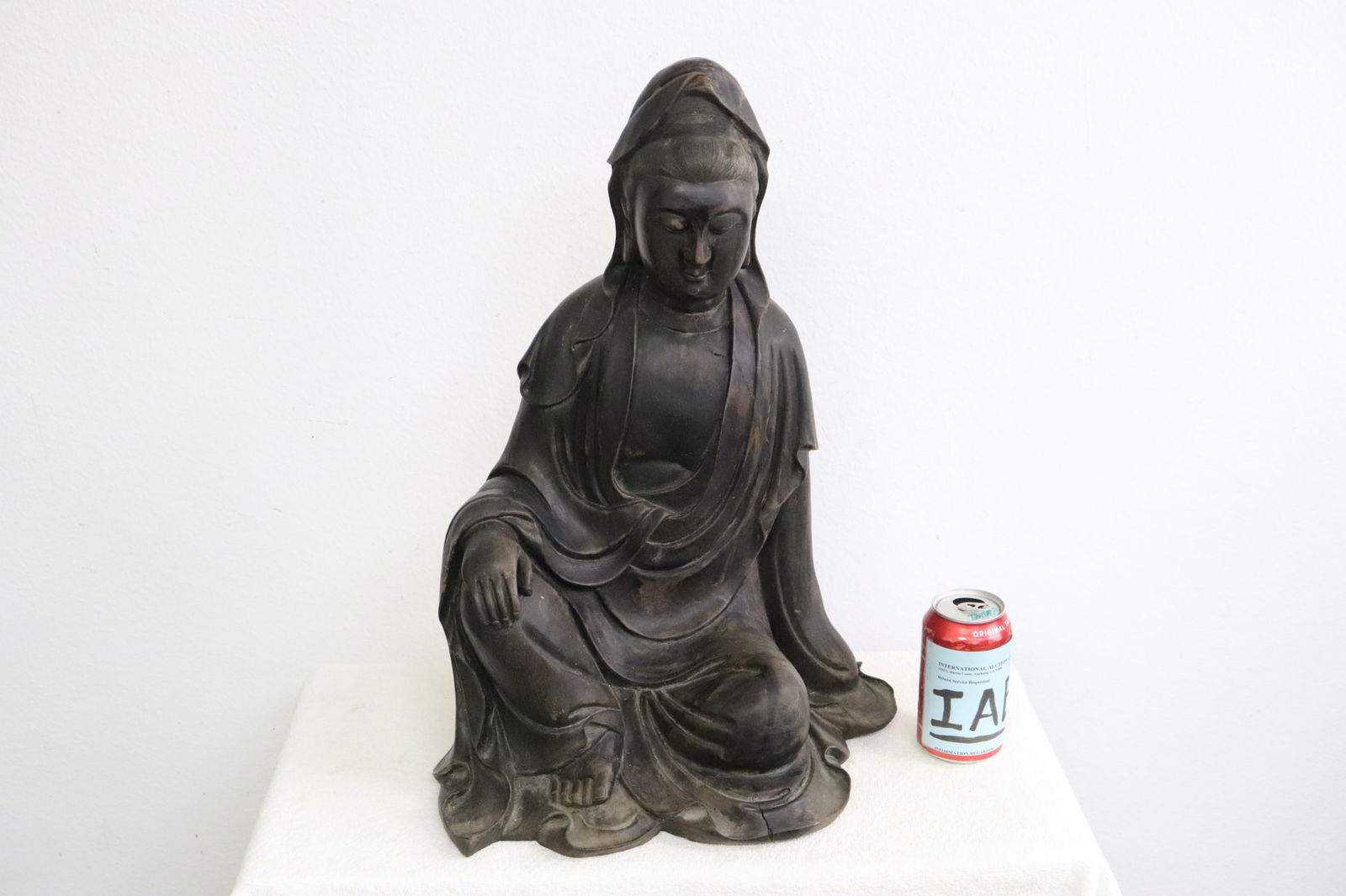 Fine Chinese antique rosewood carved deity (1 of 11)