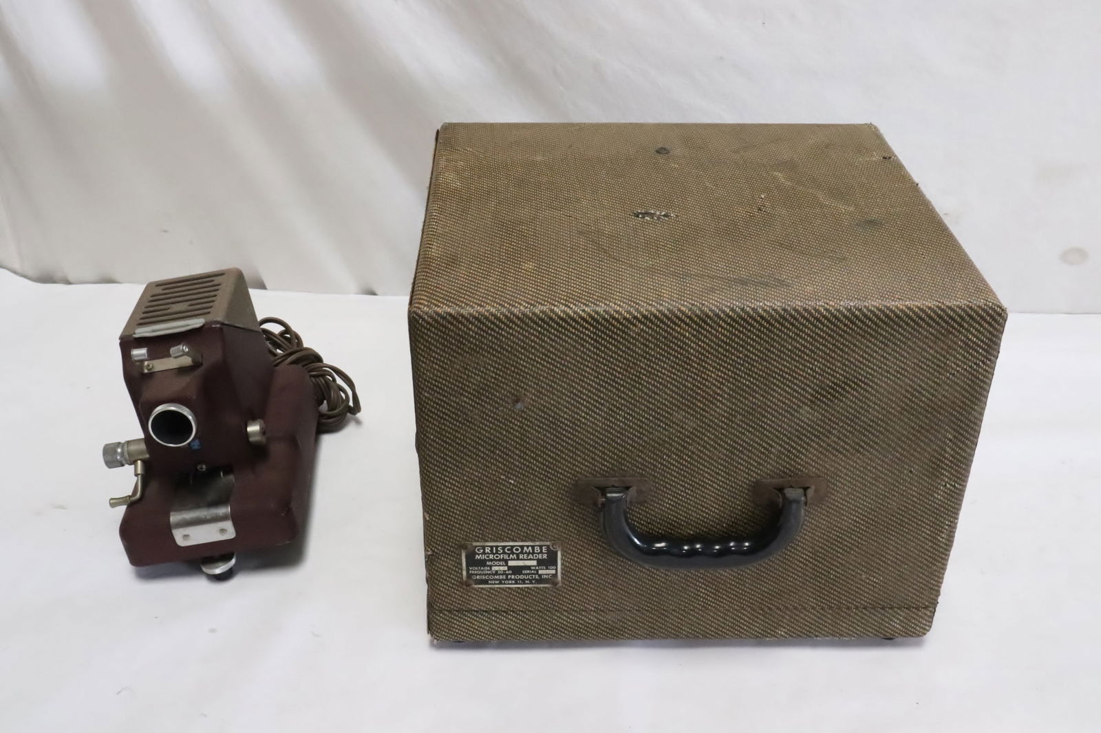 An antique microfilm reader, & a vintage slide projector (1 of 9)