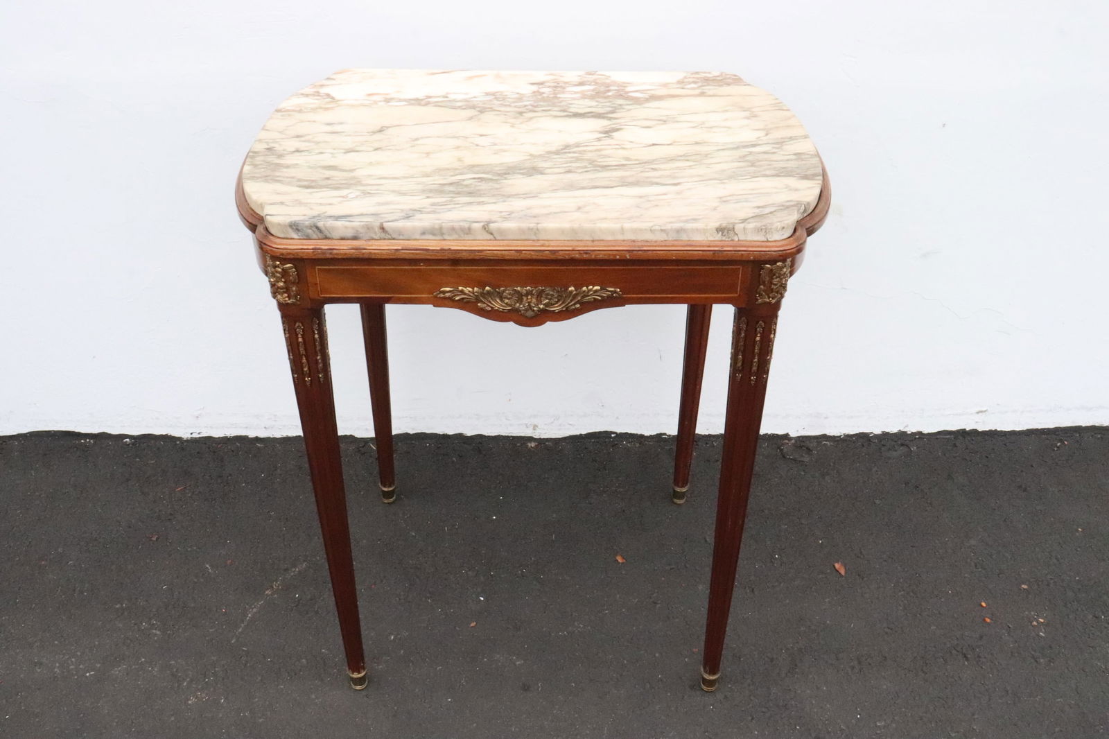 French marble top parlor table with bronze ormolu (1 of 8)
