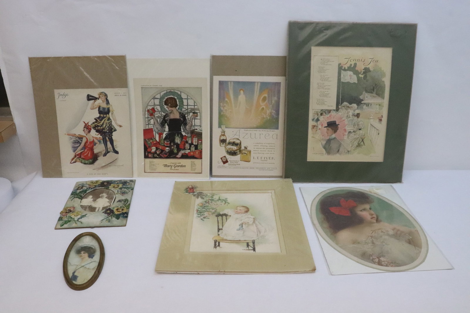Lot of Victorian/ vintage advertisement panels, etc: Lot of Victorian/ vintage advertisement panels, etc
