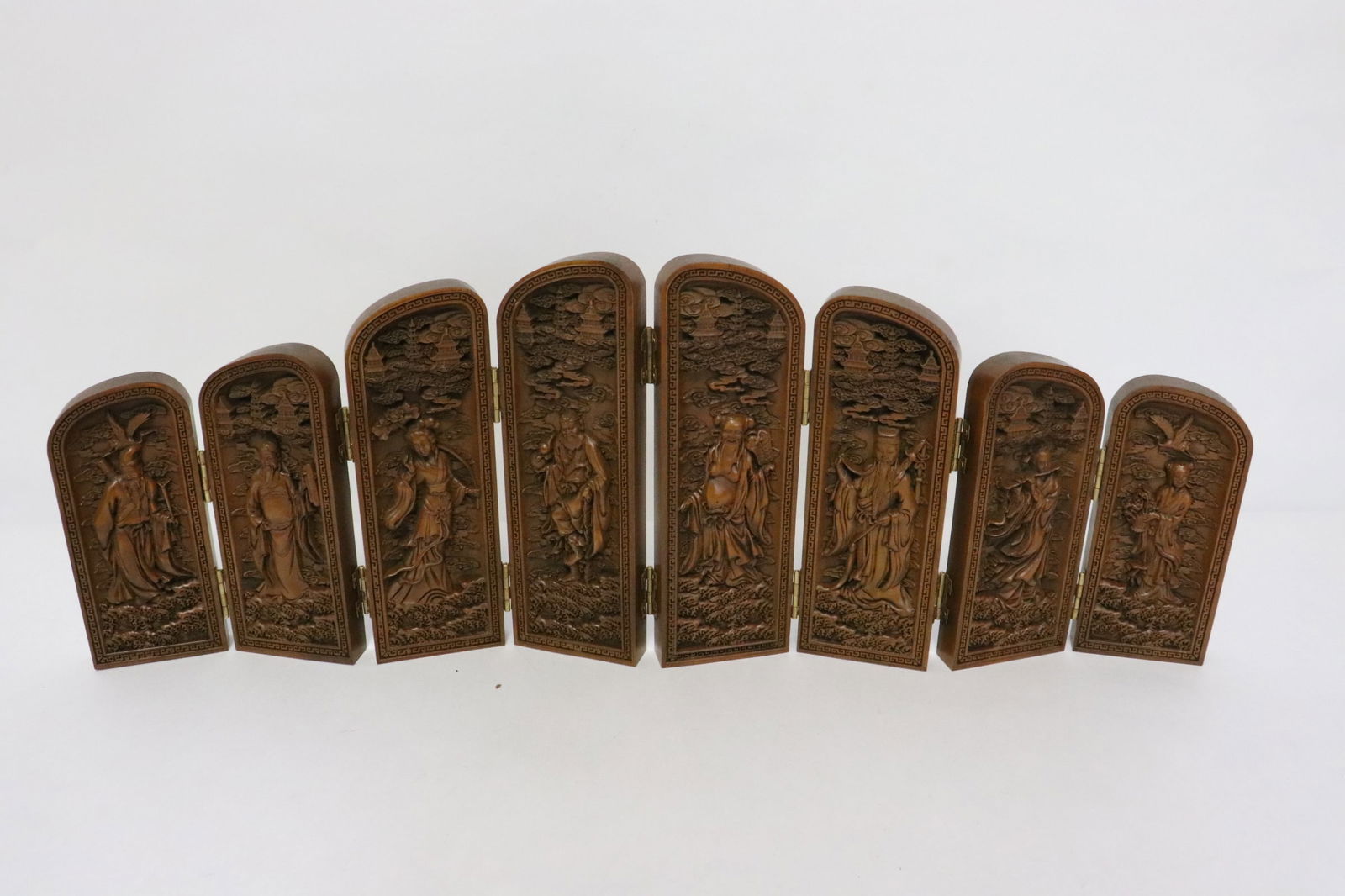 Chinese wood miniature table screen (1 of 10)