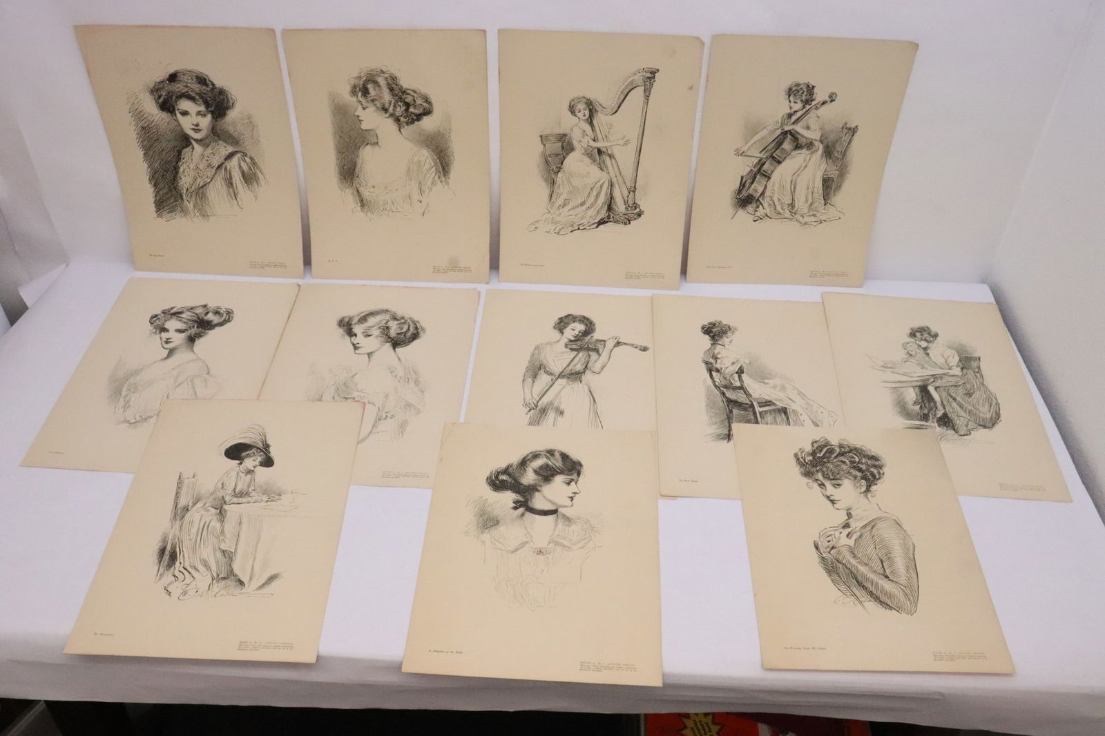 12 lithograph on paper of Gibson girls (1 of 11)
