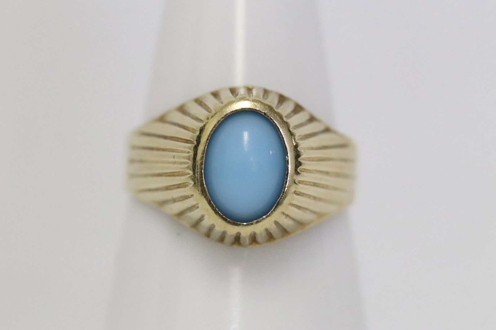 18K Y/G ring with Persian turquoise (1 of 7)