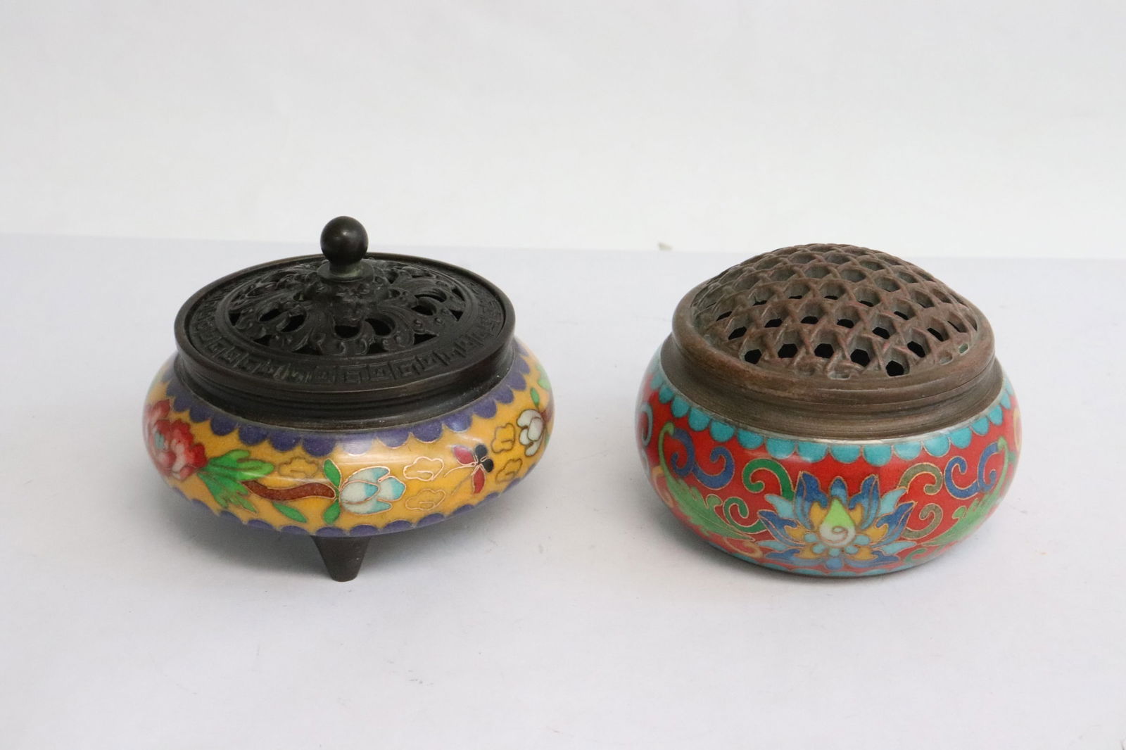 2 Chinese bronze based cloisonne censer (1 of 10)